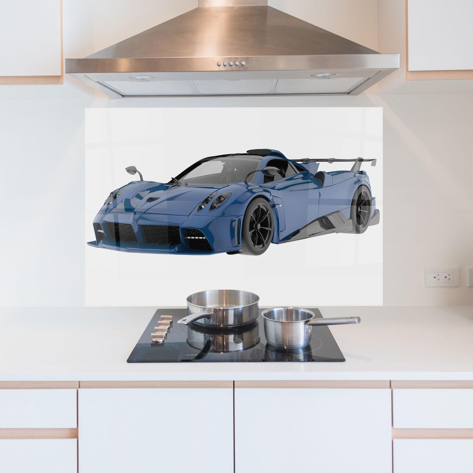 Стъклен панел за кухня Dark Blue Pagani mockup 5