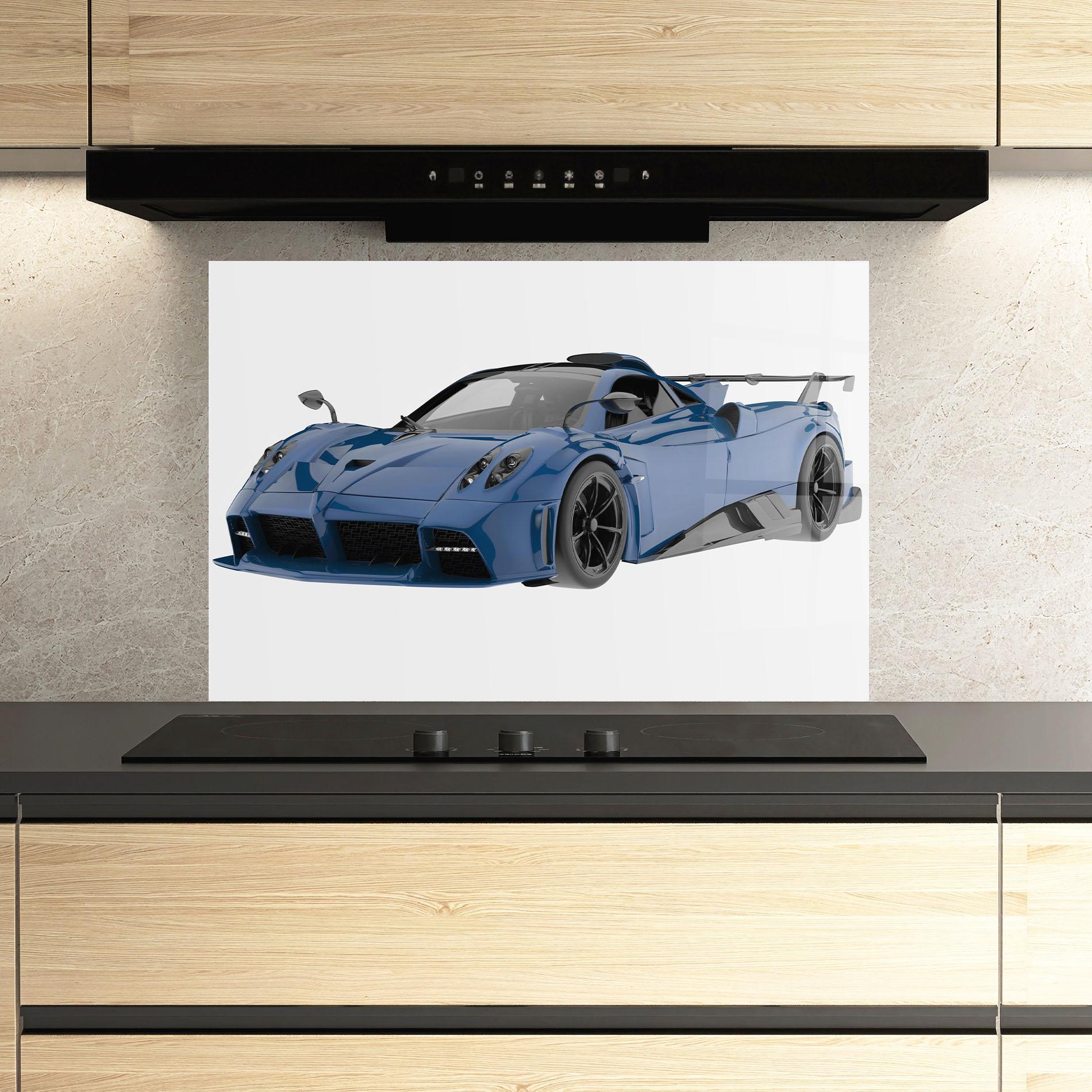 Стъклен панел за кухня Dark Blue Pagani mockup 3
