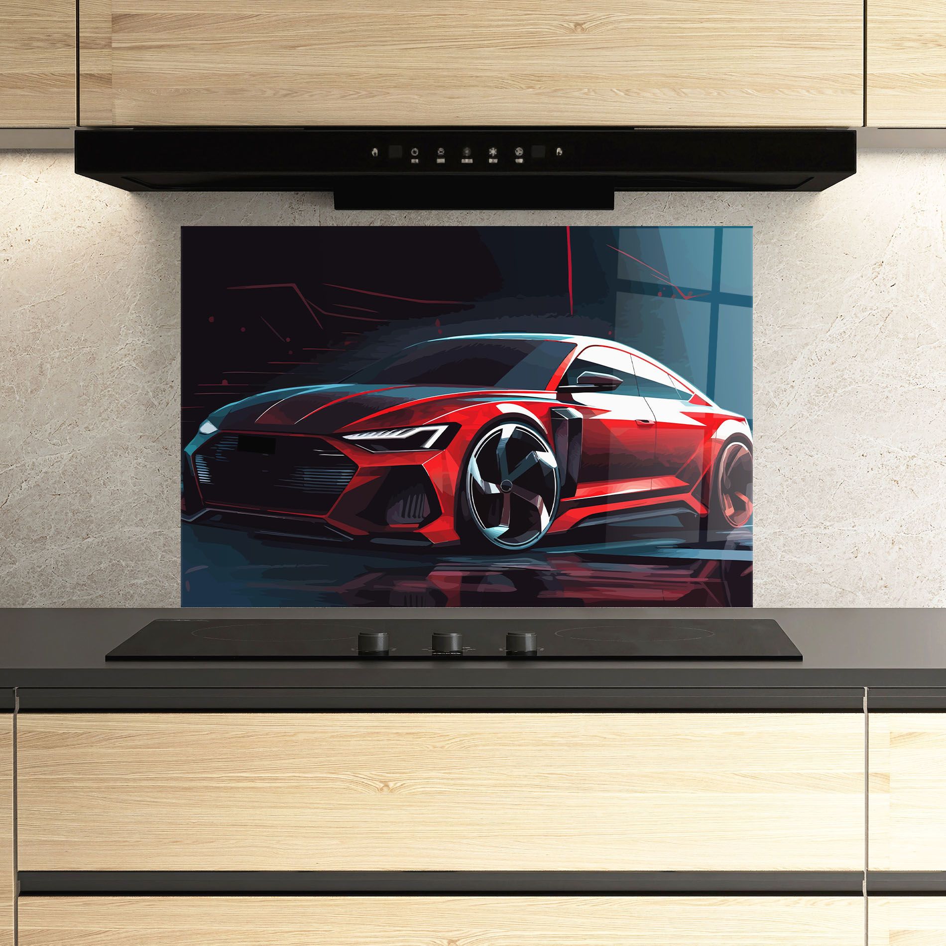 Red Blue Sport Car mockup 3