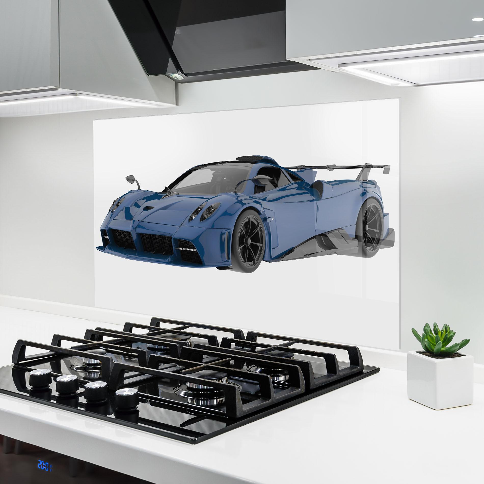 Стъклен панел за кухня Dark Blue Pagani mockup 6