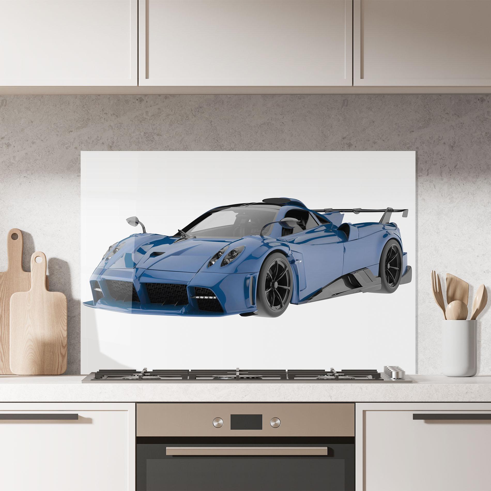 Стъклен панел за кухня Dark Blue Pagani mockup 7