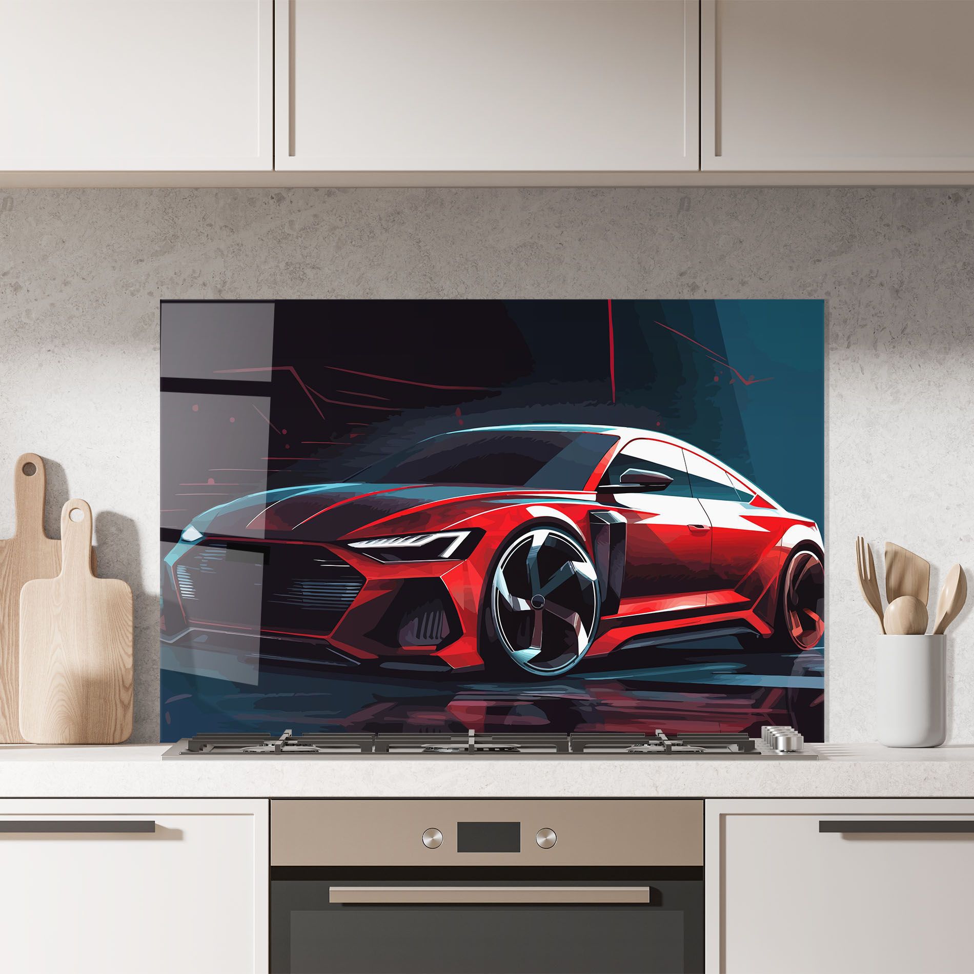 Red Blue Sport Car mockup 7