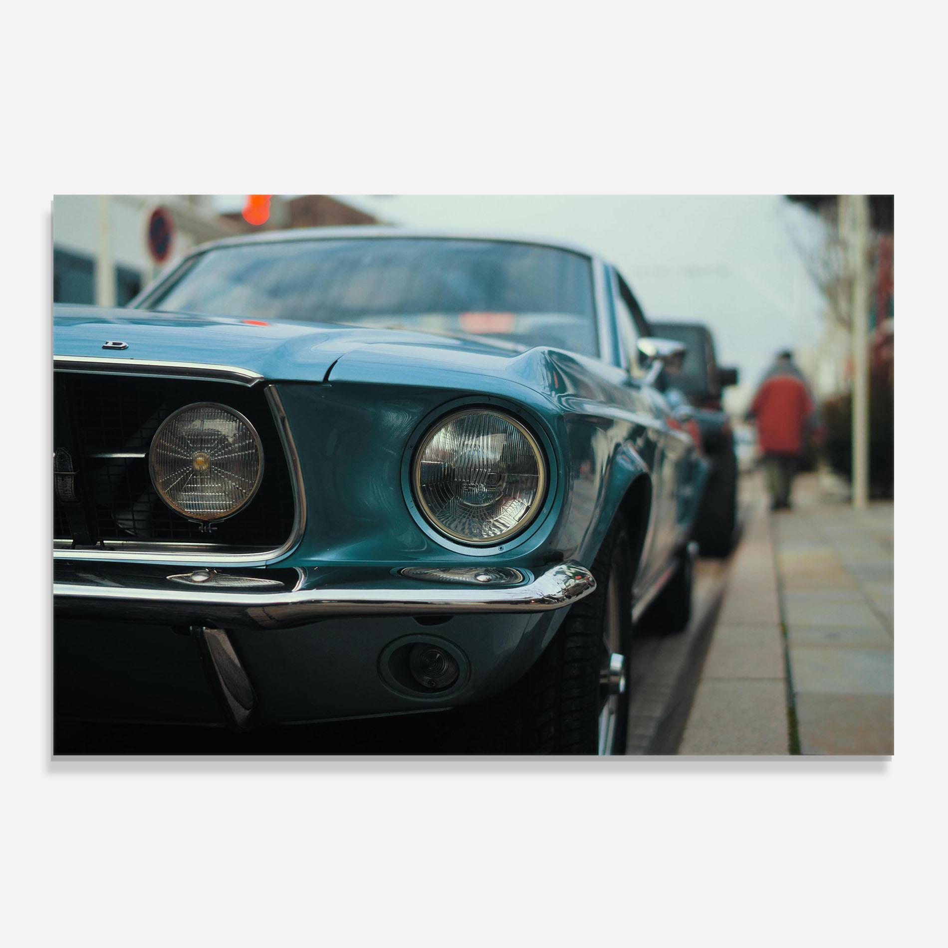 Стъклен панел за кухня Closeup Blue Car mockup 0