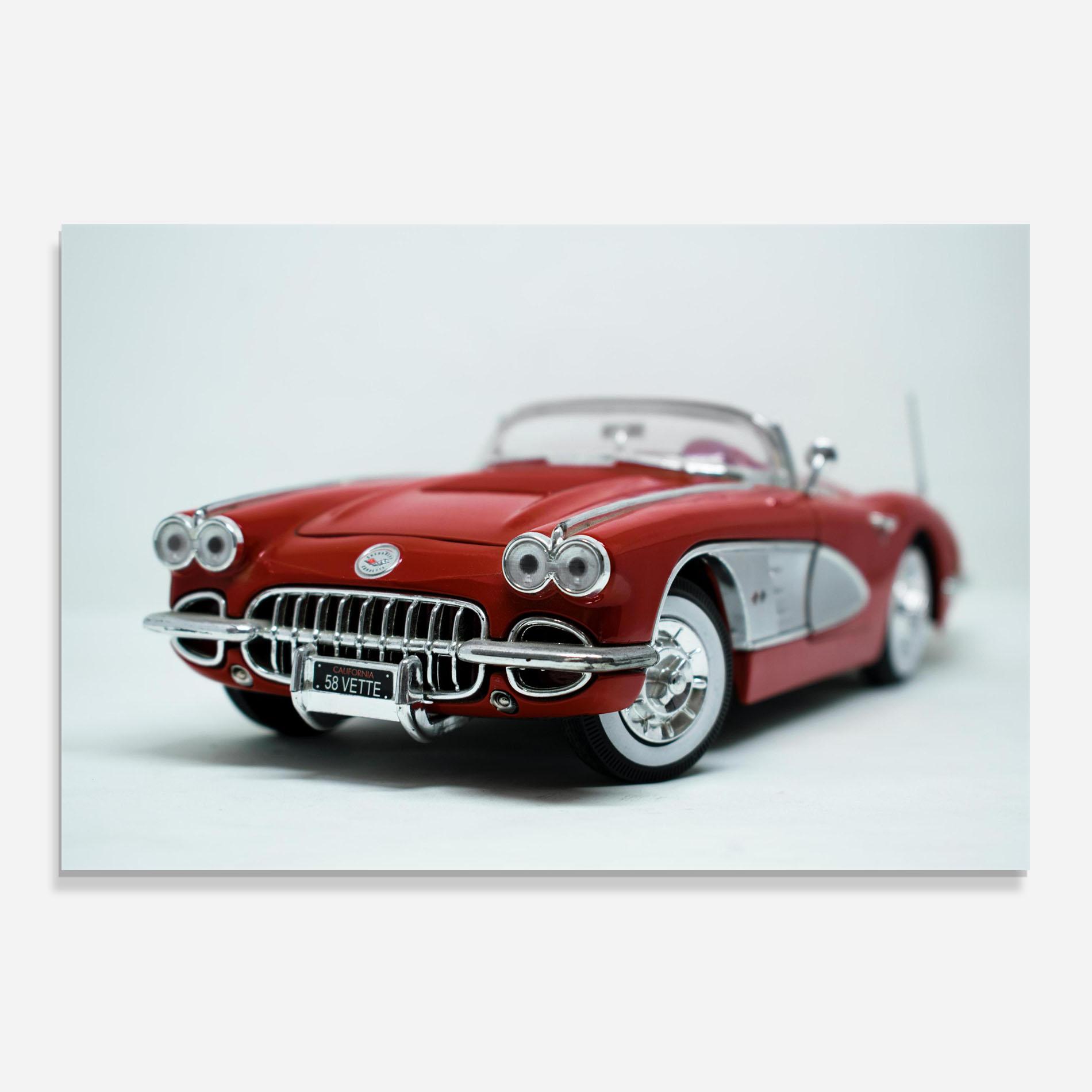Стъклен панел за кухня Vintage Red Car mockup 0