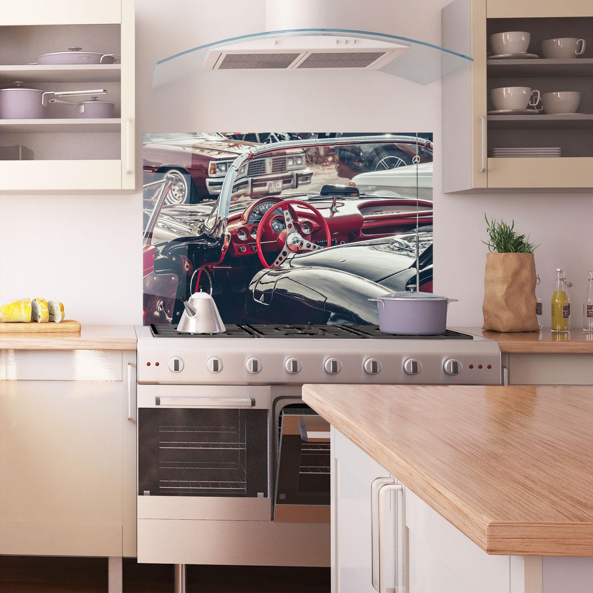 Стъклен панел за кухня Steering Wheel Red mockup 1