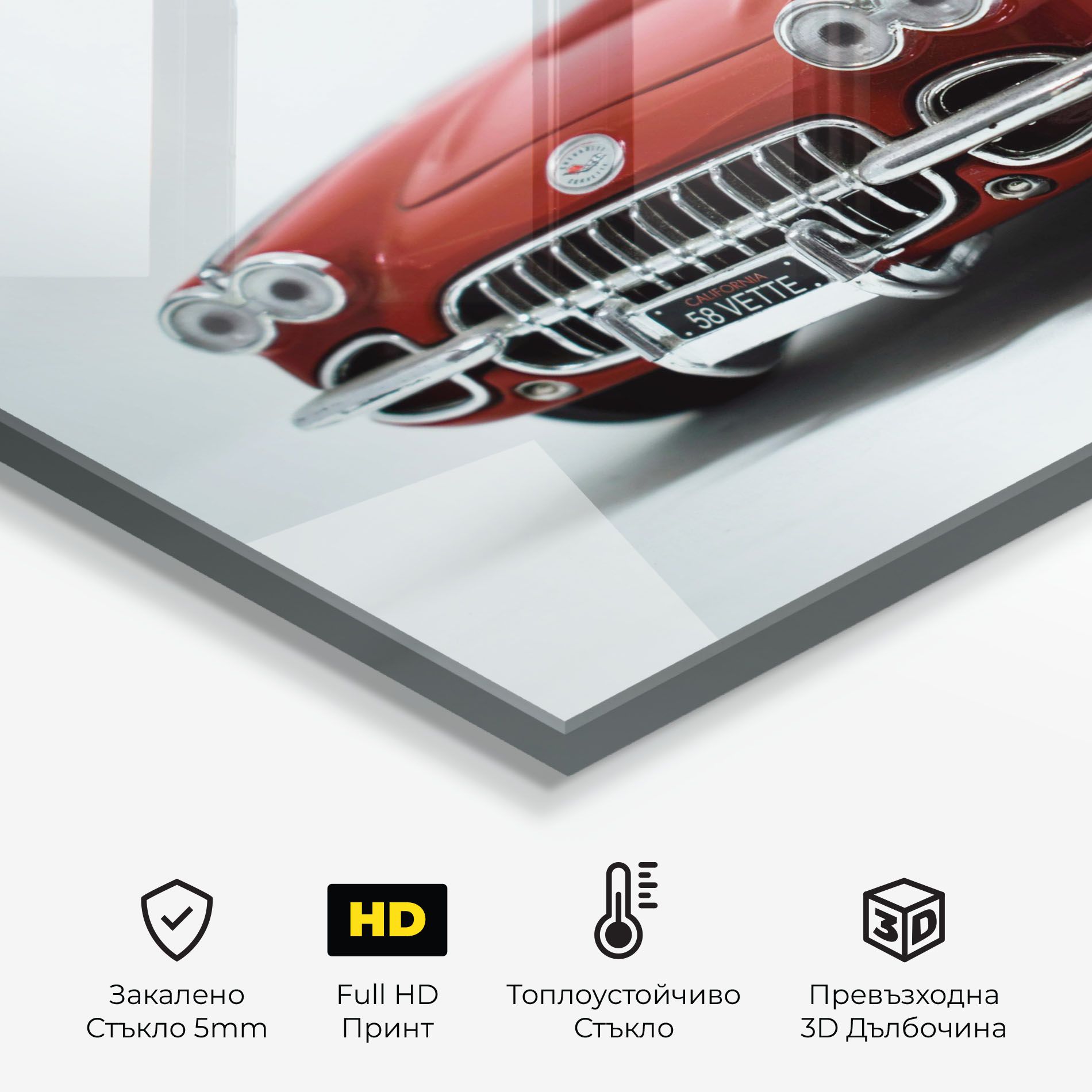 Vintage Red Car mockup 2