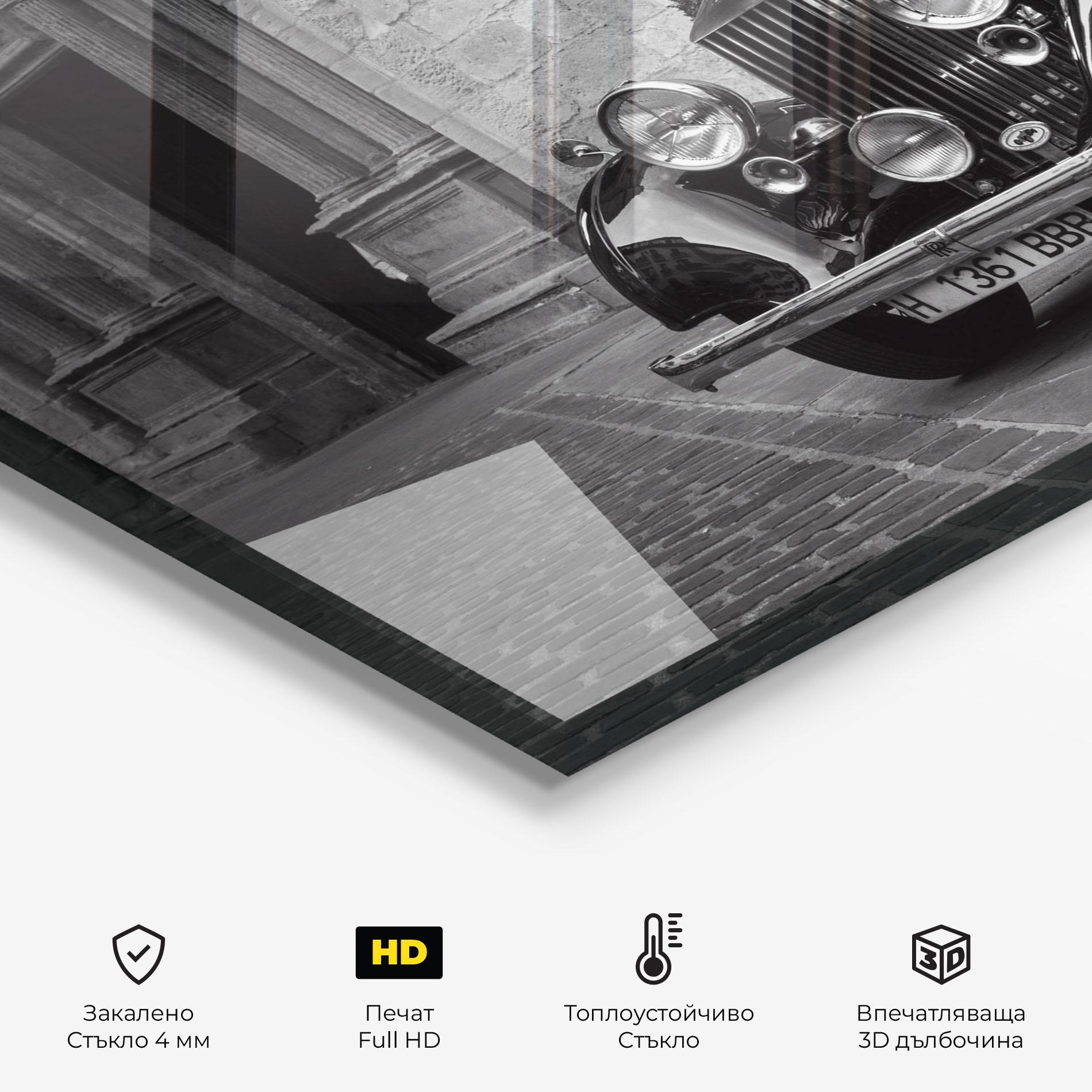 Стъклен панел за кухня Classic Car View mockup 2