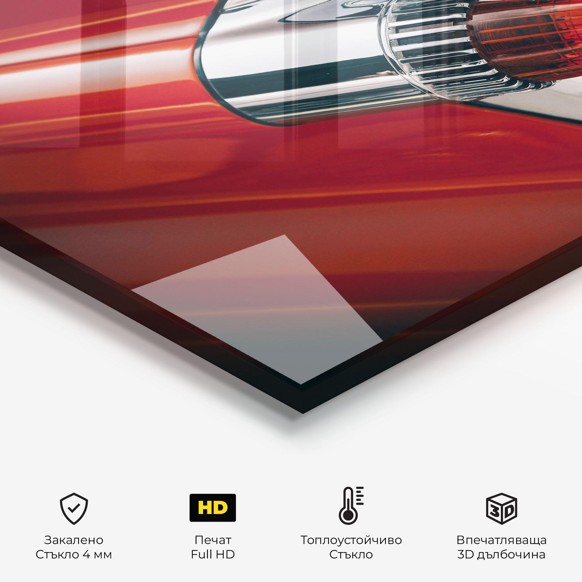 Стъклен панел за кухня Vintage Car Red mockup 2