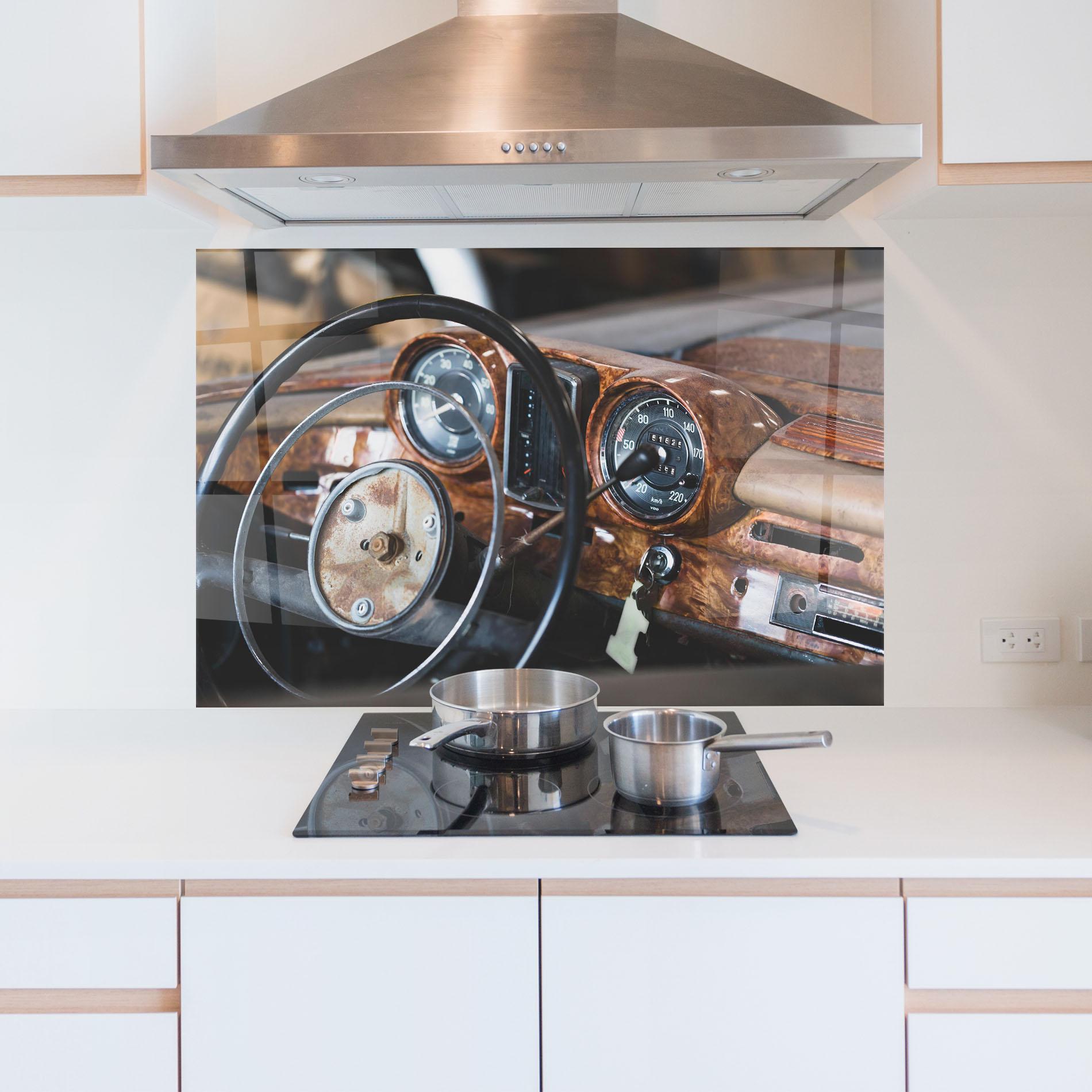 Стъклен панел за кухня Brown Clean Car mockup 5