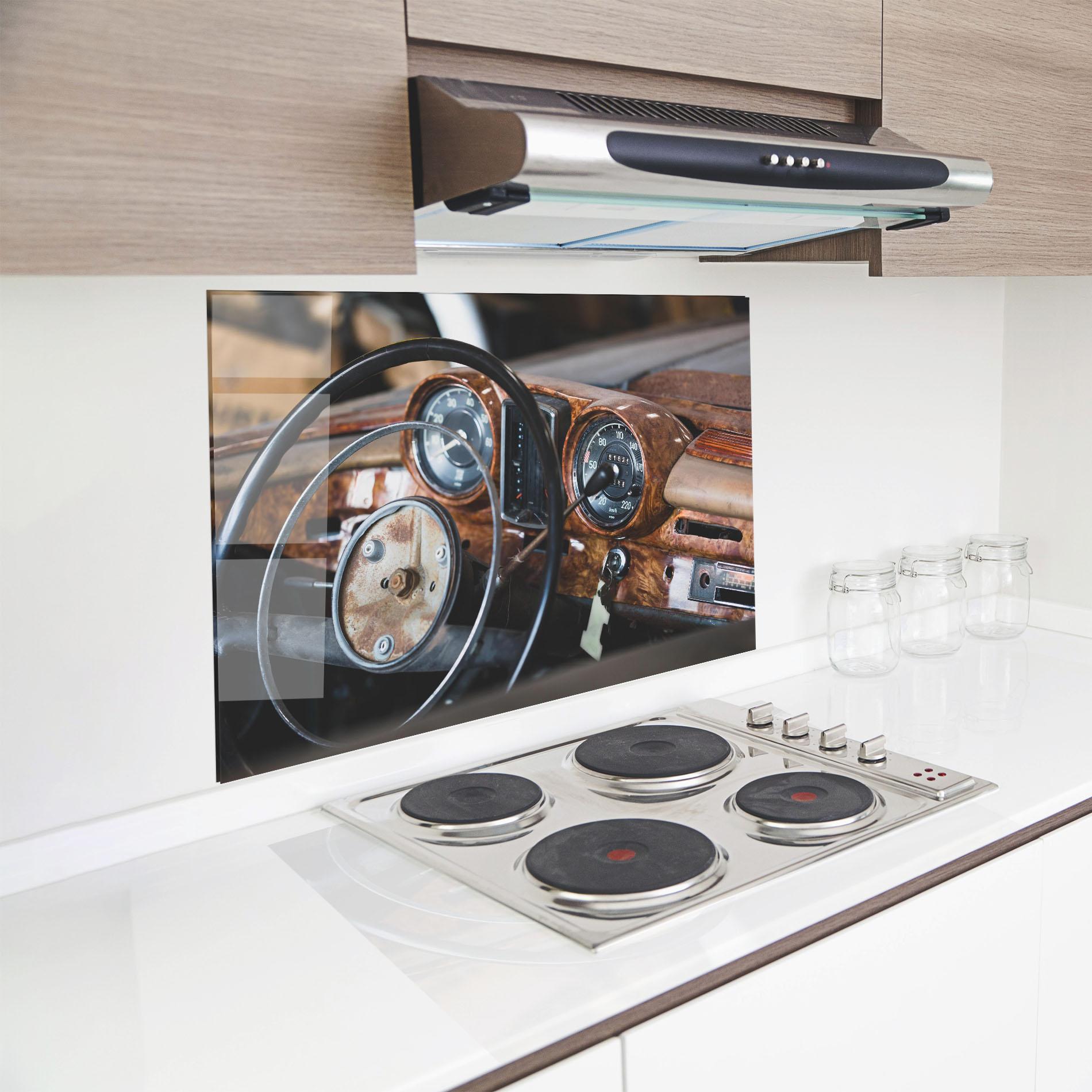 Стъклен панел за кухня Brown Clean Car mockup 8