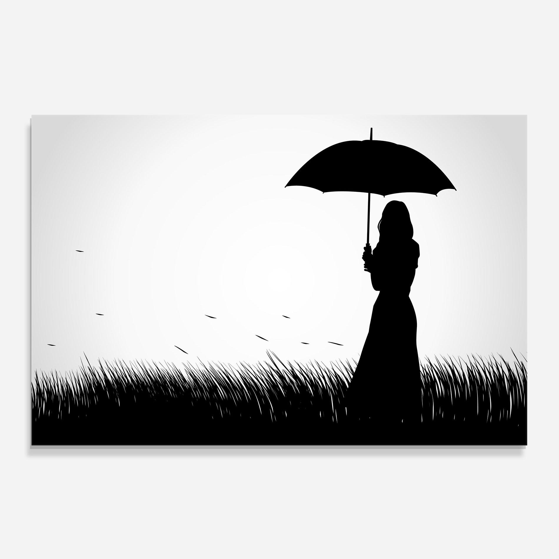 Стъклен панел за кухня Black Umbrella mockup 0
