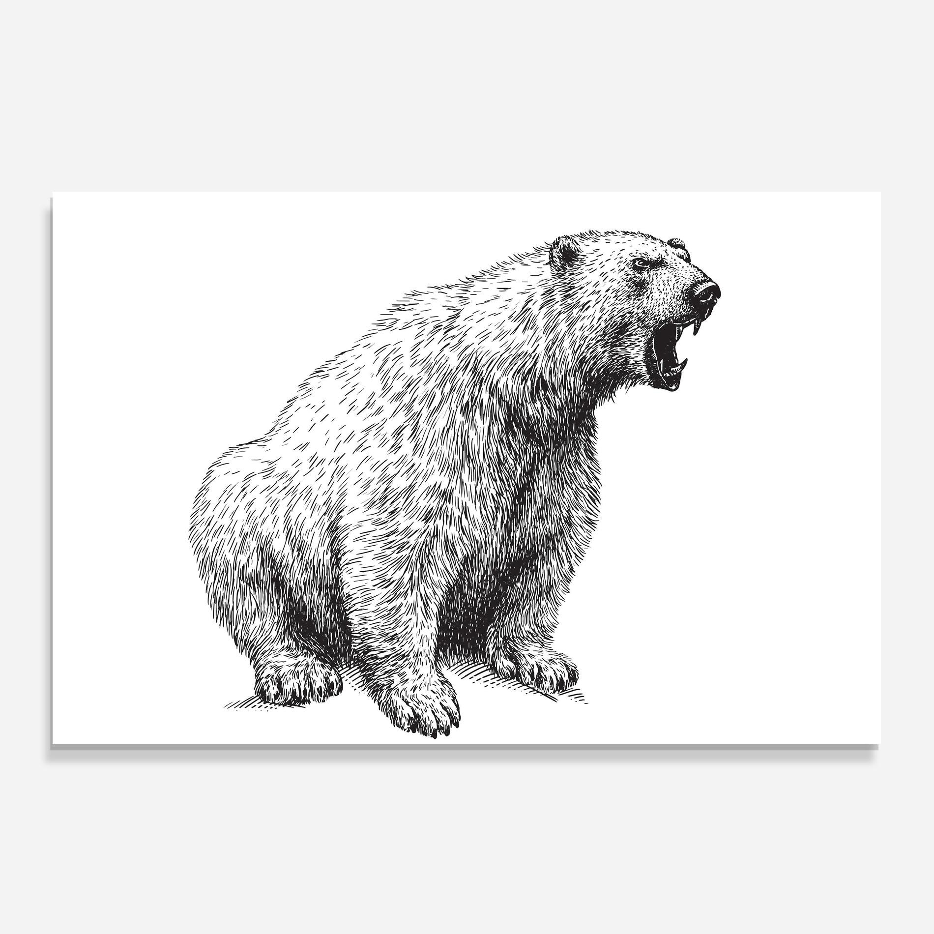 Стъклен панел за кухня Draw Icebear mockup 0