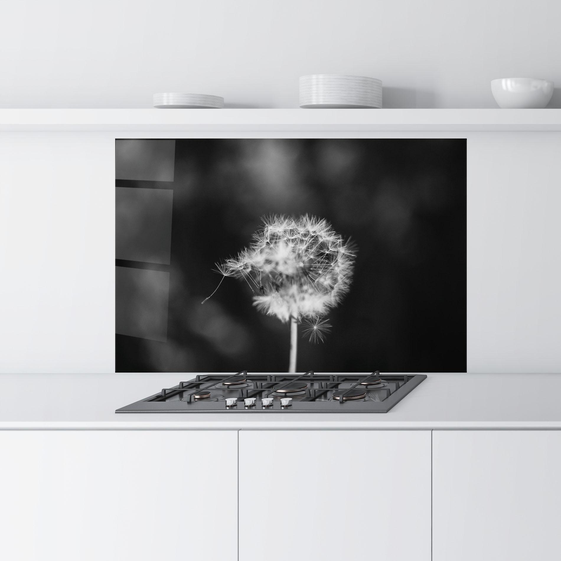 Стъклен панел за кухня Grey Dandelion mockup 9
