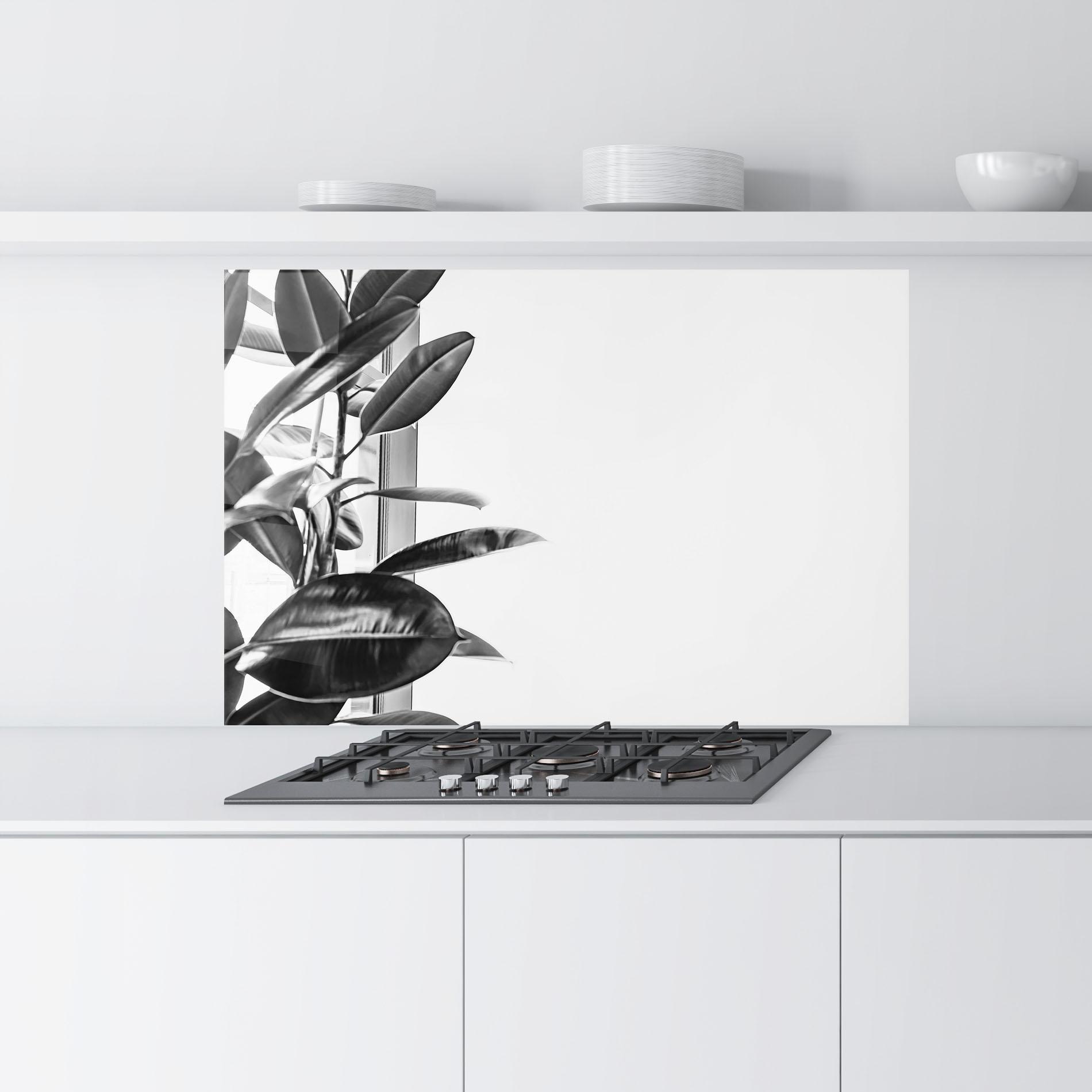 Стъклен панел за кухня Grey Plant mockup 9