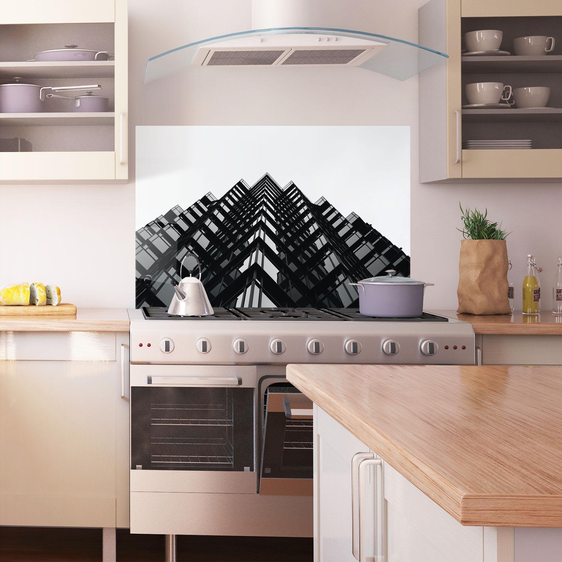 Стъклен панел за кухня Black Building mockup 1