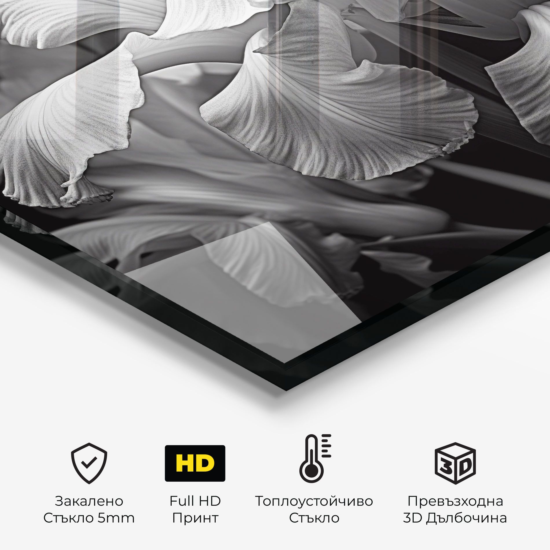 Grey On Black Iris mockup 2