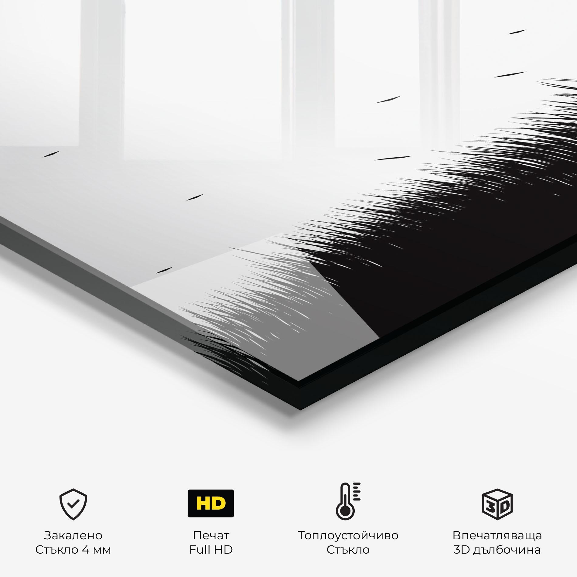 Стъклен панел за кухня Black Umbrella mockup 2