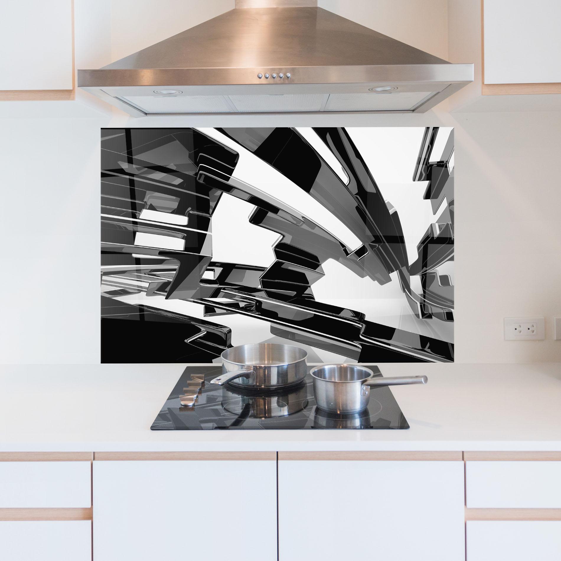 Стъклен панел за кухня Glossy Sculpture mockup 5