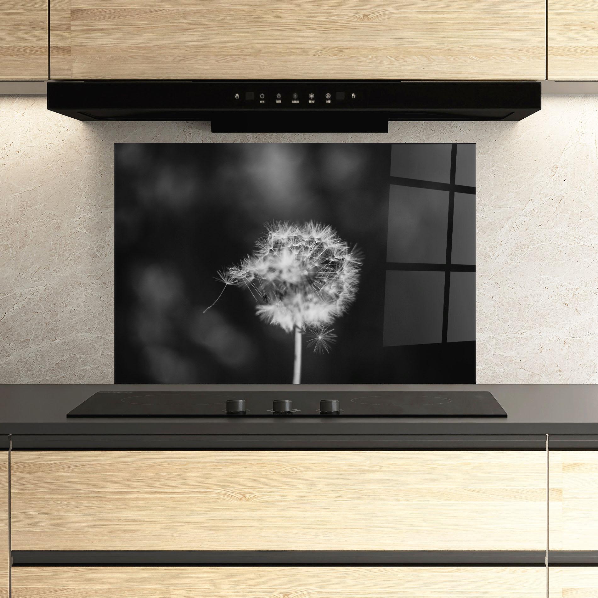 Стъклен панел за кухня Grey Dandelion mockup 3