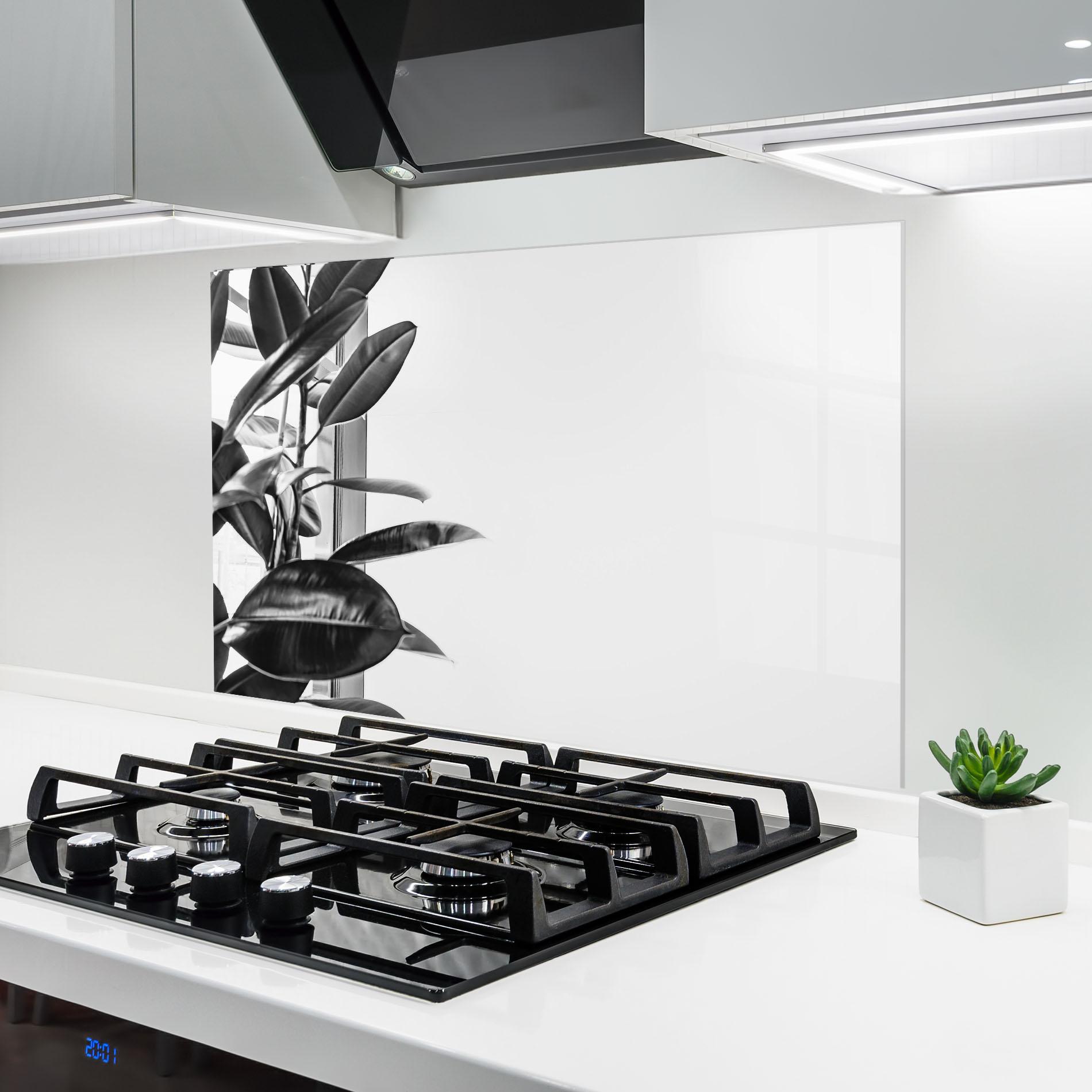 Стъклен панел за кухня Grey Plant mockup 6