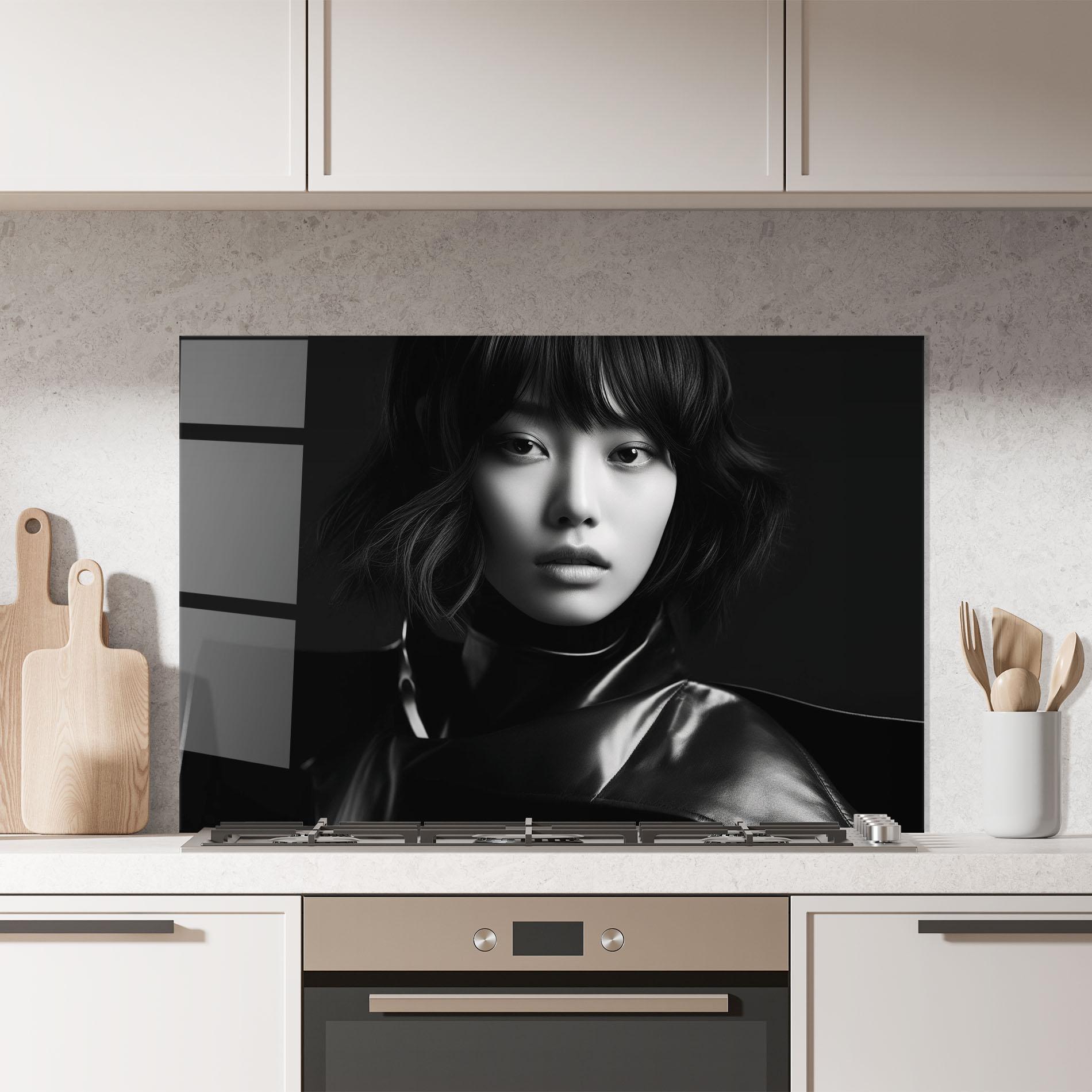 Стъклен панел за кухня Asian Abstract Woman mockup 7