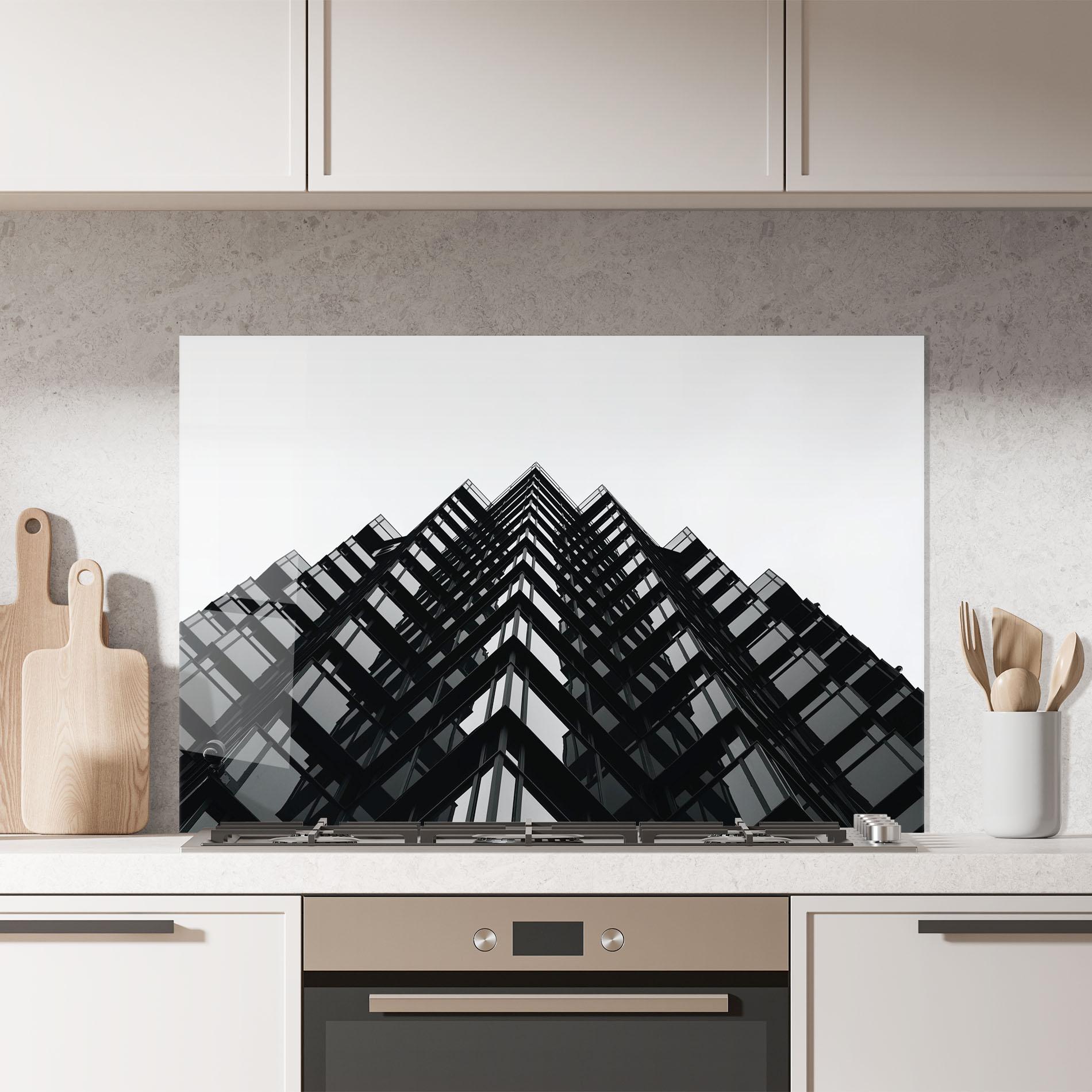 Стъклен панел за кухня Black Building mockup 7