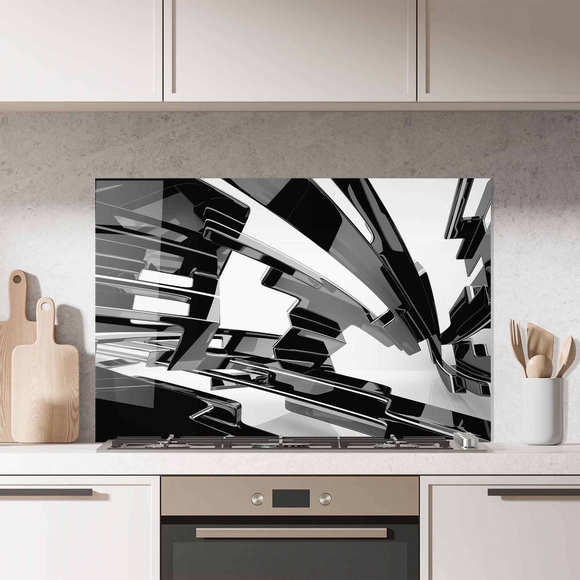 Стъклен панел за кухня Glossy Sculpture mockup 7