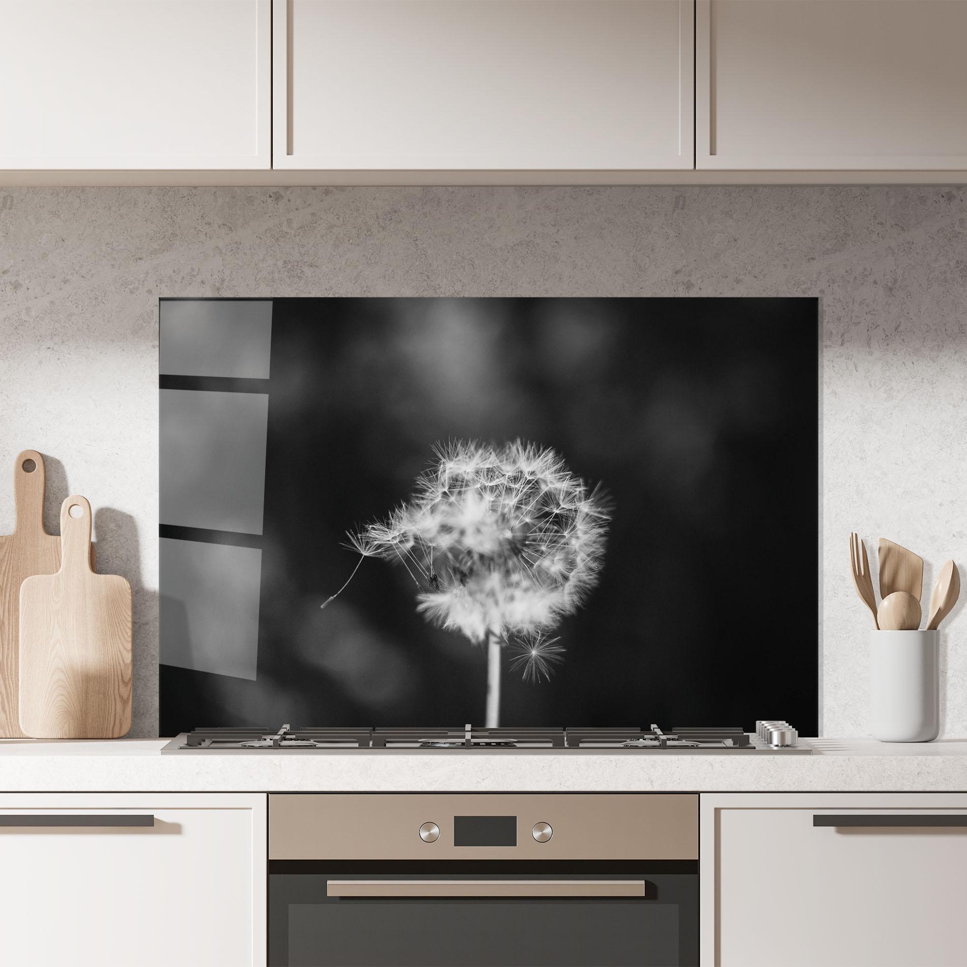 Стъклен панел за кухня Grey Dandelion mockup 7