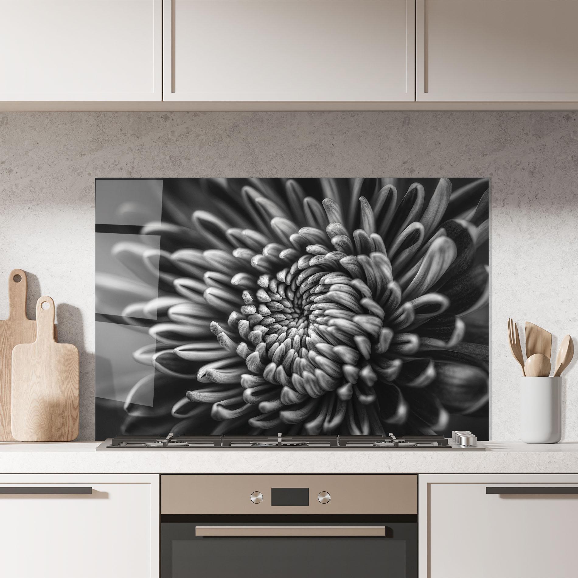 Стъклен панел за кухня Grey Flower mockup 7