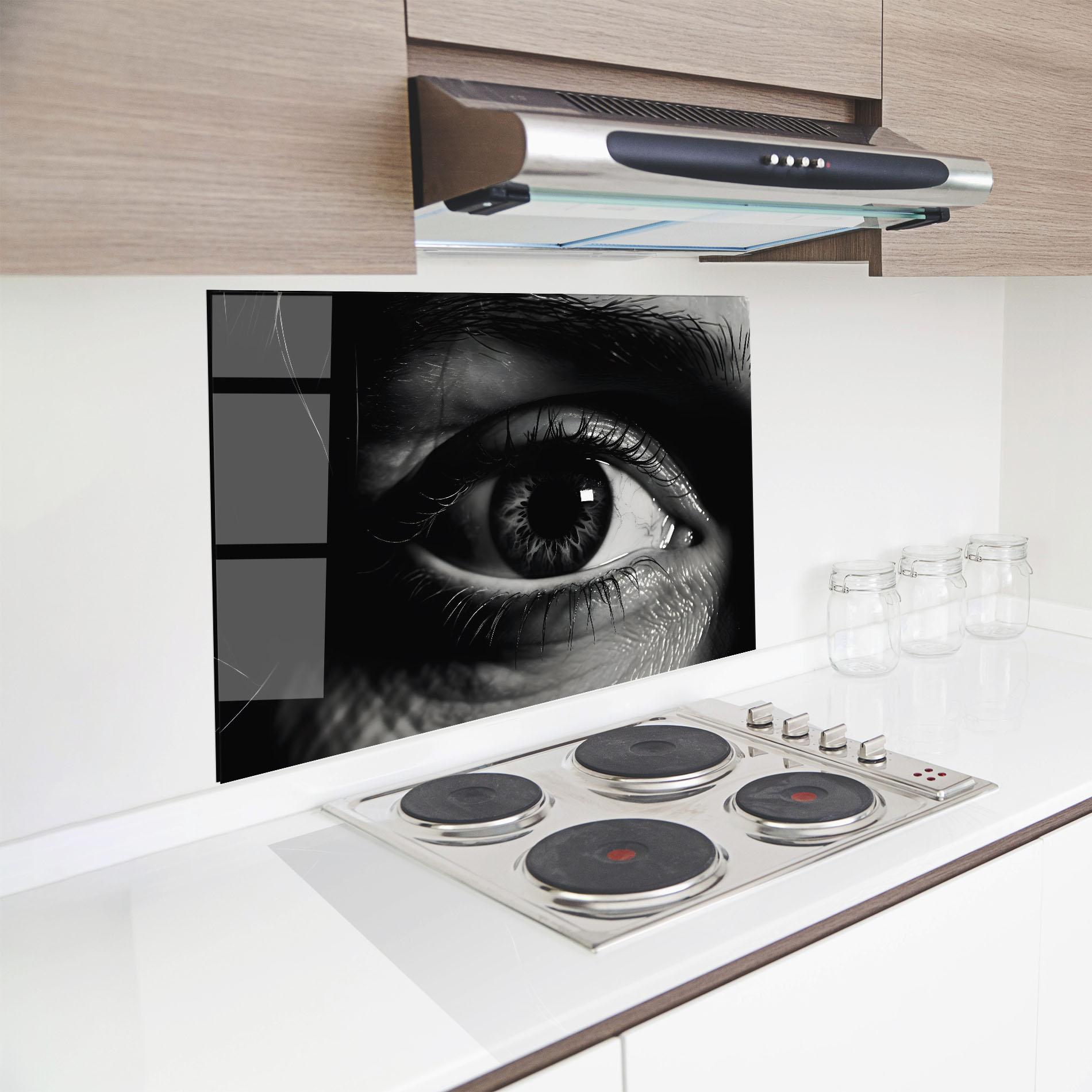 Стъклен панел за кухня Eye Close Up mockup 8