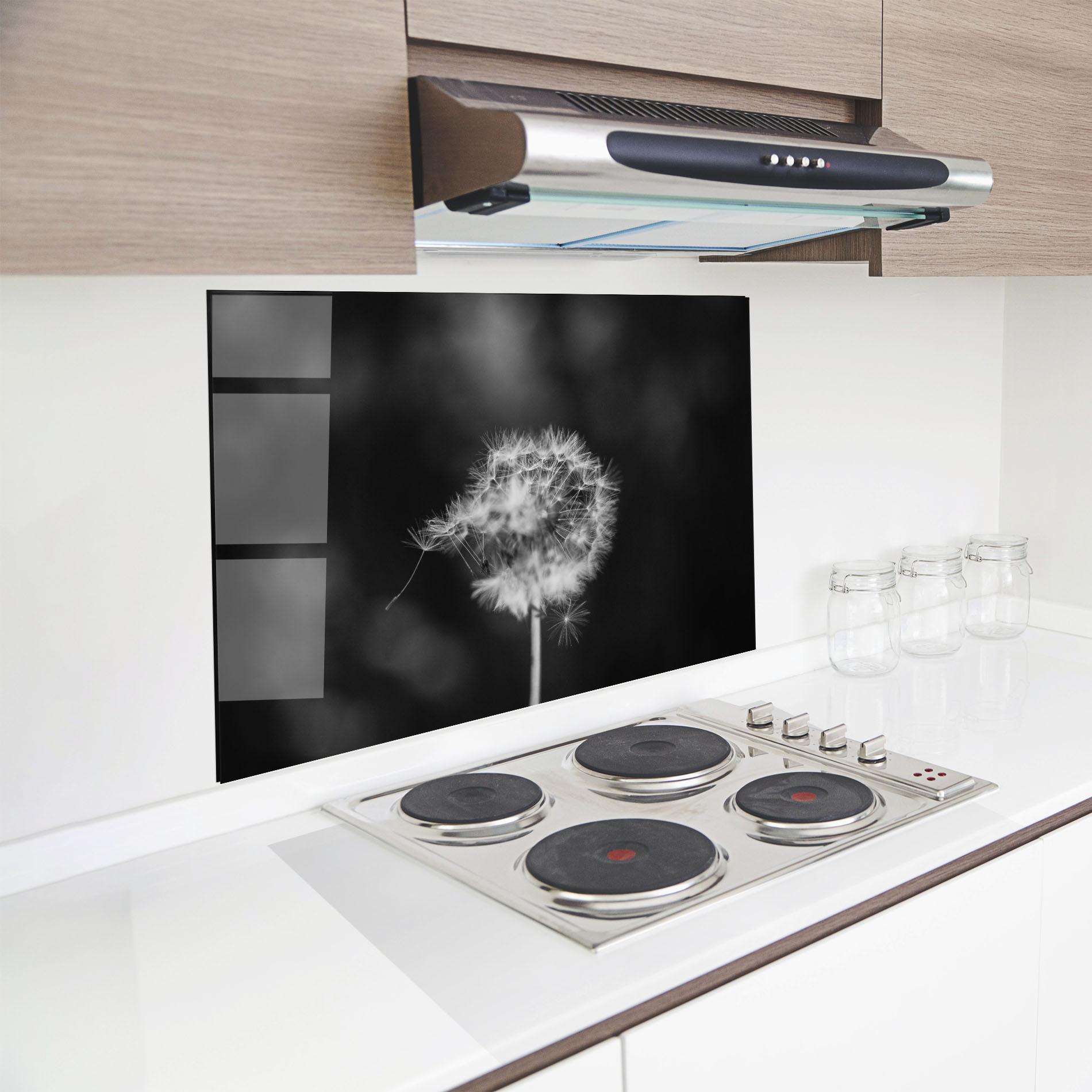 Стъклен панел за кухня Grey Dandelion mockup 8