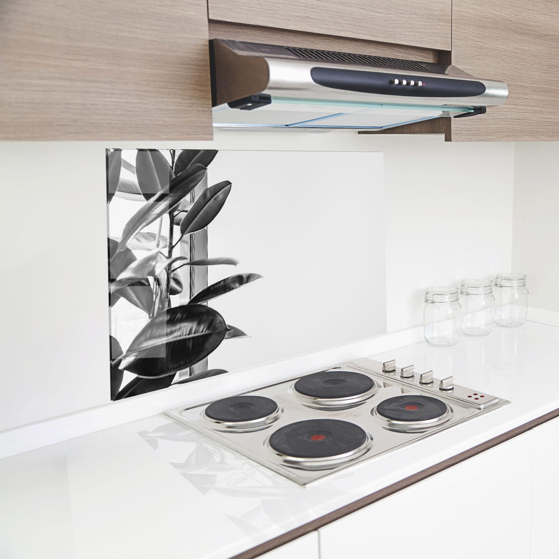 Стъклен панел за кухня Grey Plant mockup 8