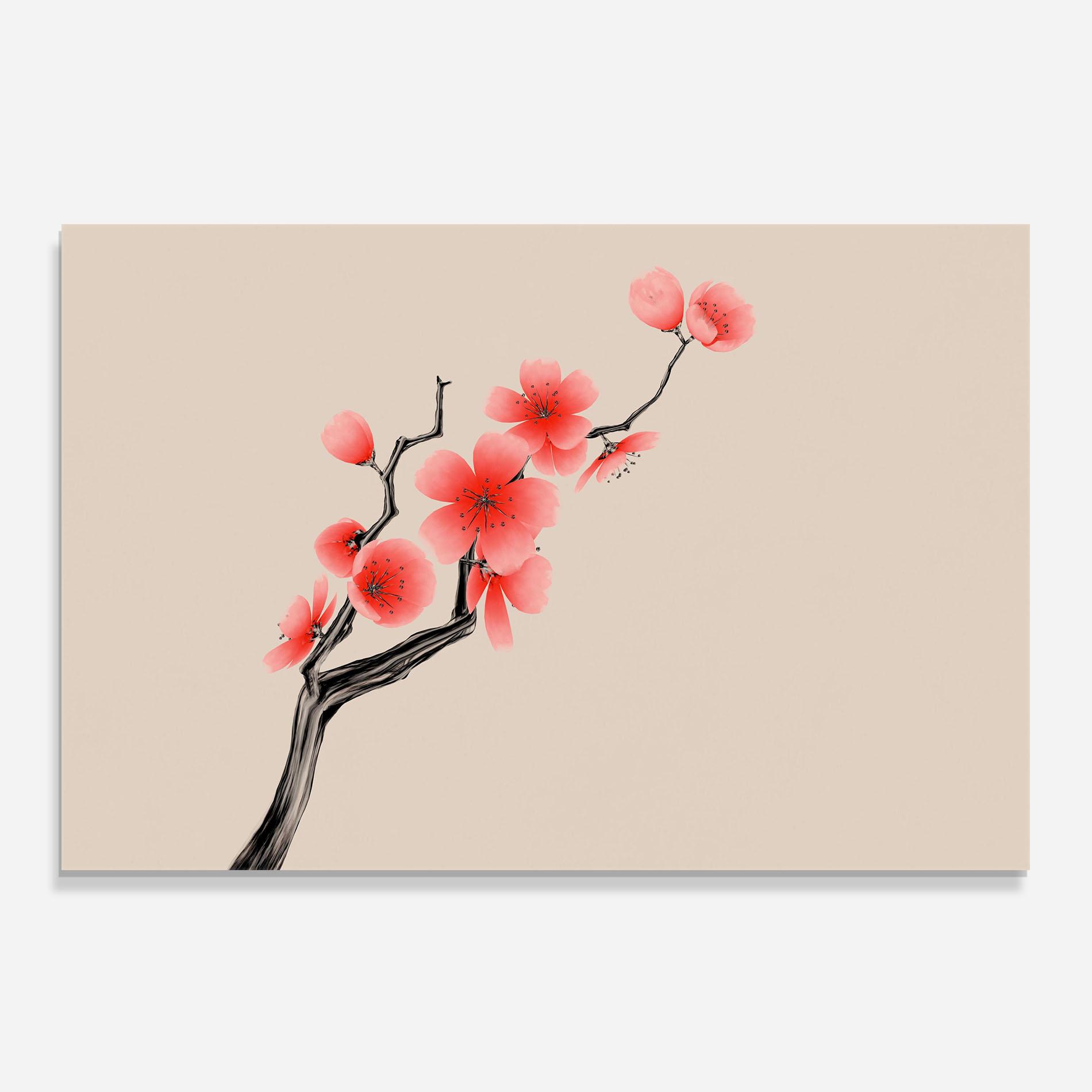 Стъклен панел за кухня Chinese Plum Blossom mockup 0
