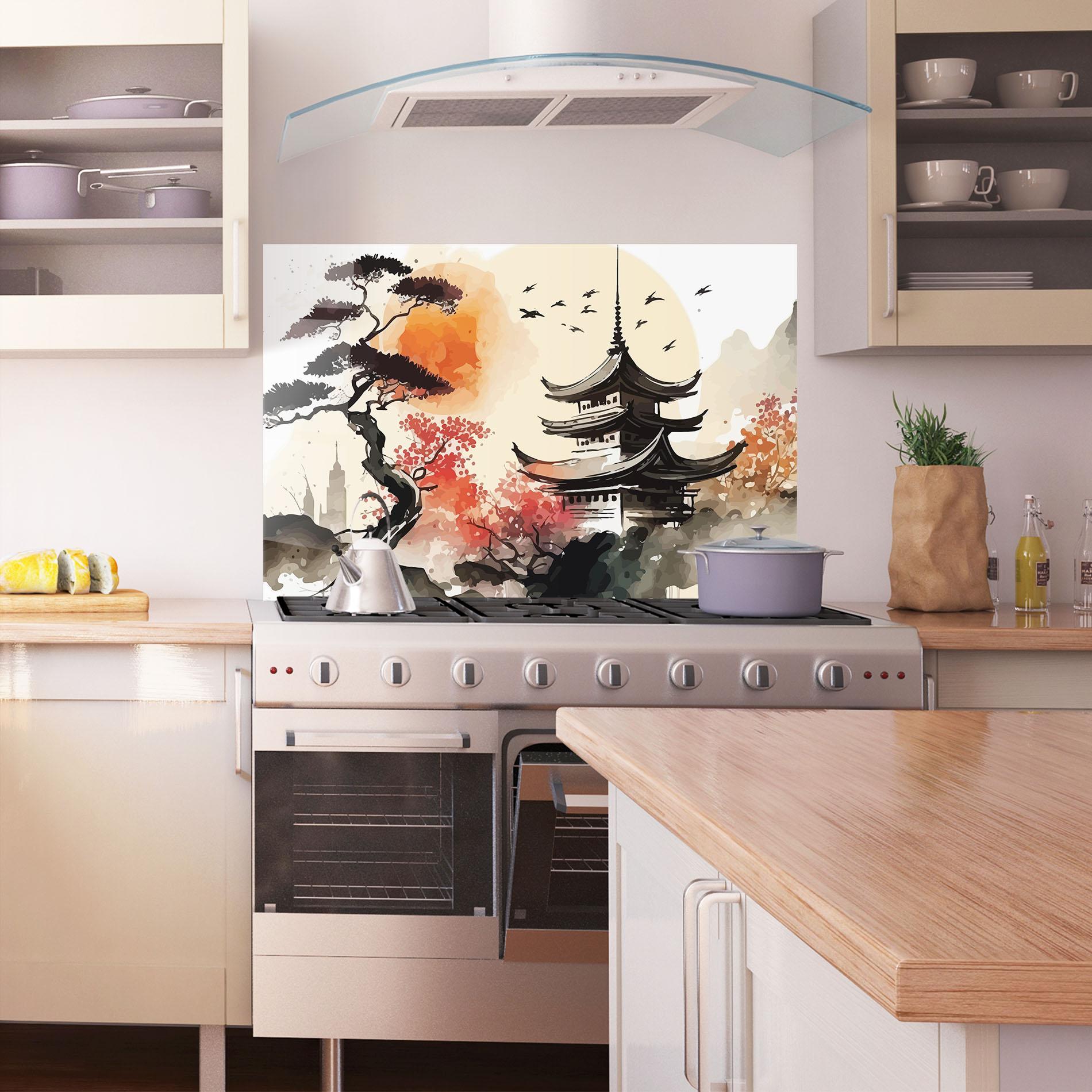 Стъклен панел за кухня Asiatic Beautiful View mockup 1