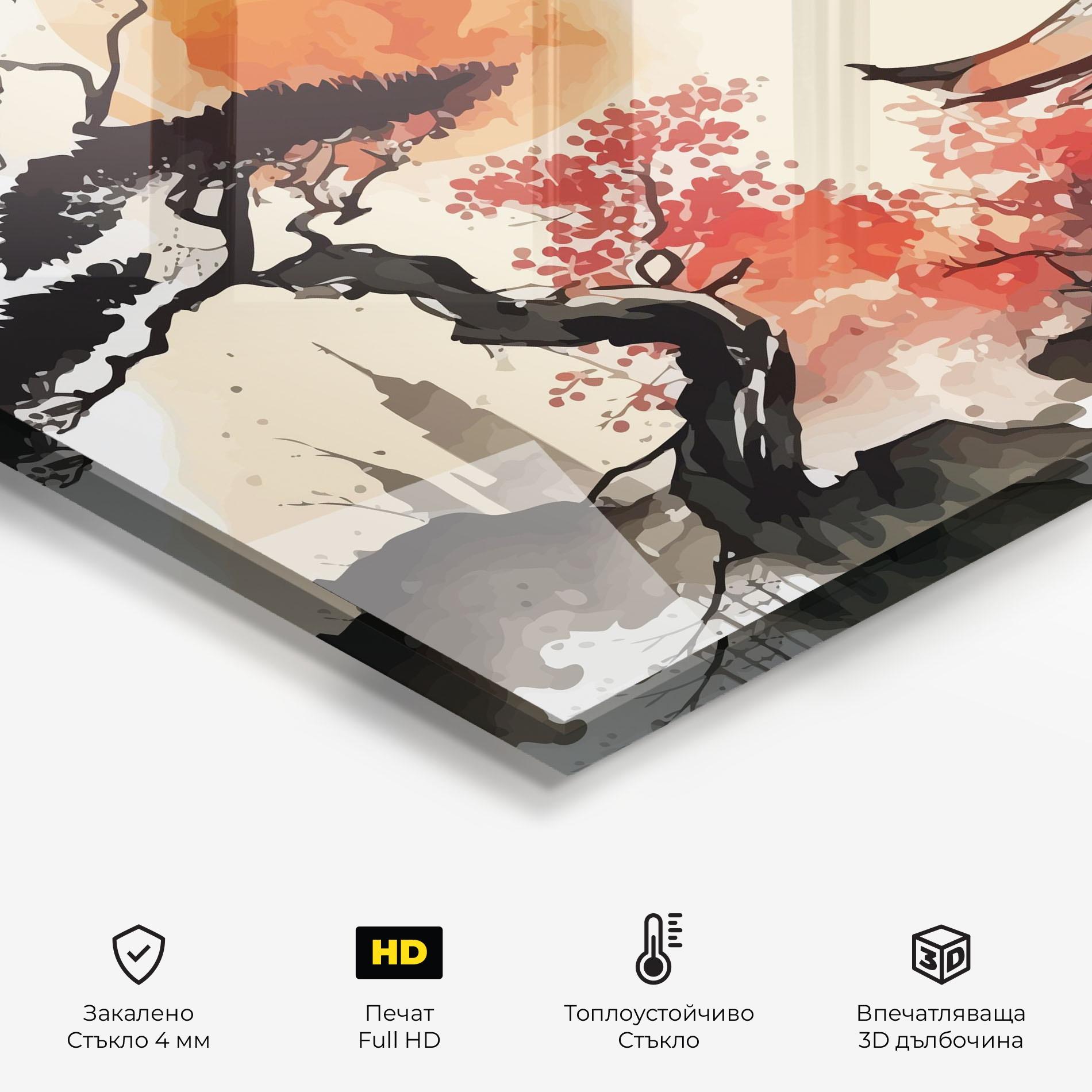 Стъклен панел за кухня Asiatic Beautiful View mockup 2