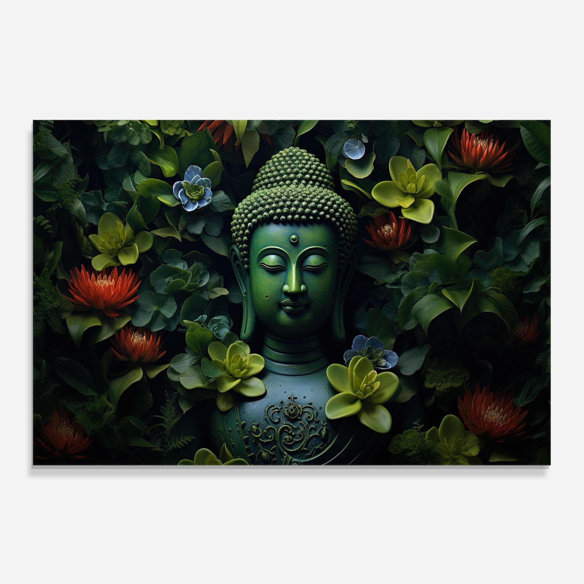 Стъклен панел за кухня Blue Light Buddha mockup 0