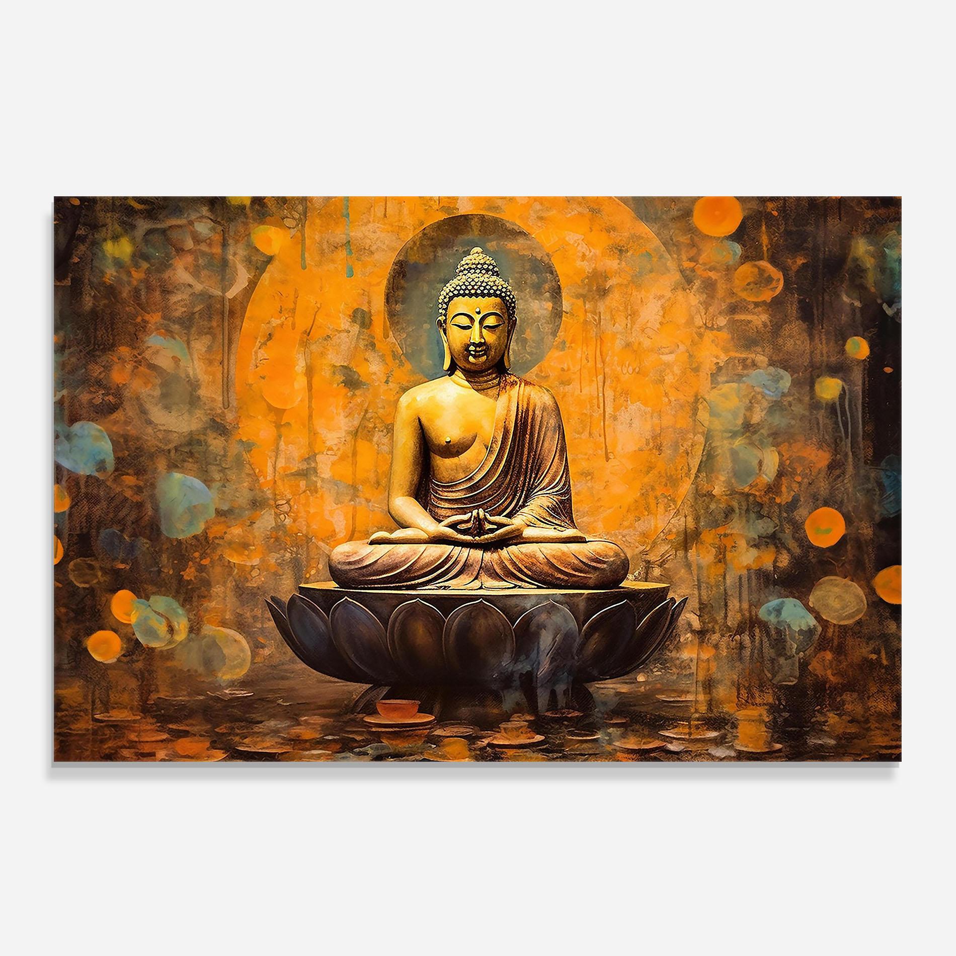 Стъклен панел за кухня Buddha Floating Art mockup 0