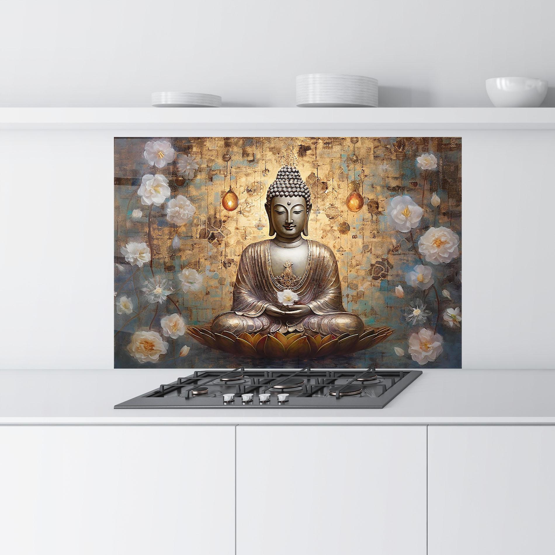 Стъклен панел за кухня Buddha Meditation Art mockup 9