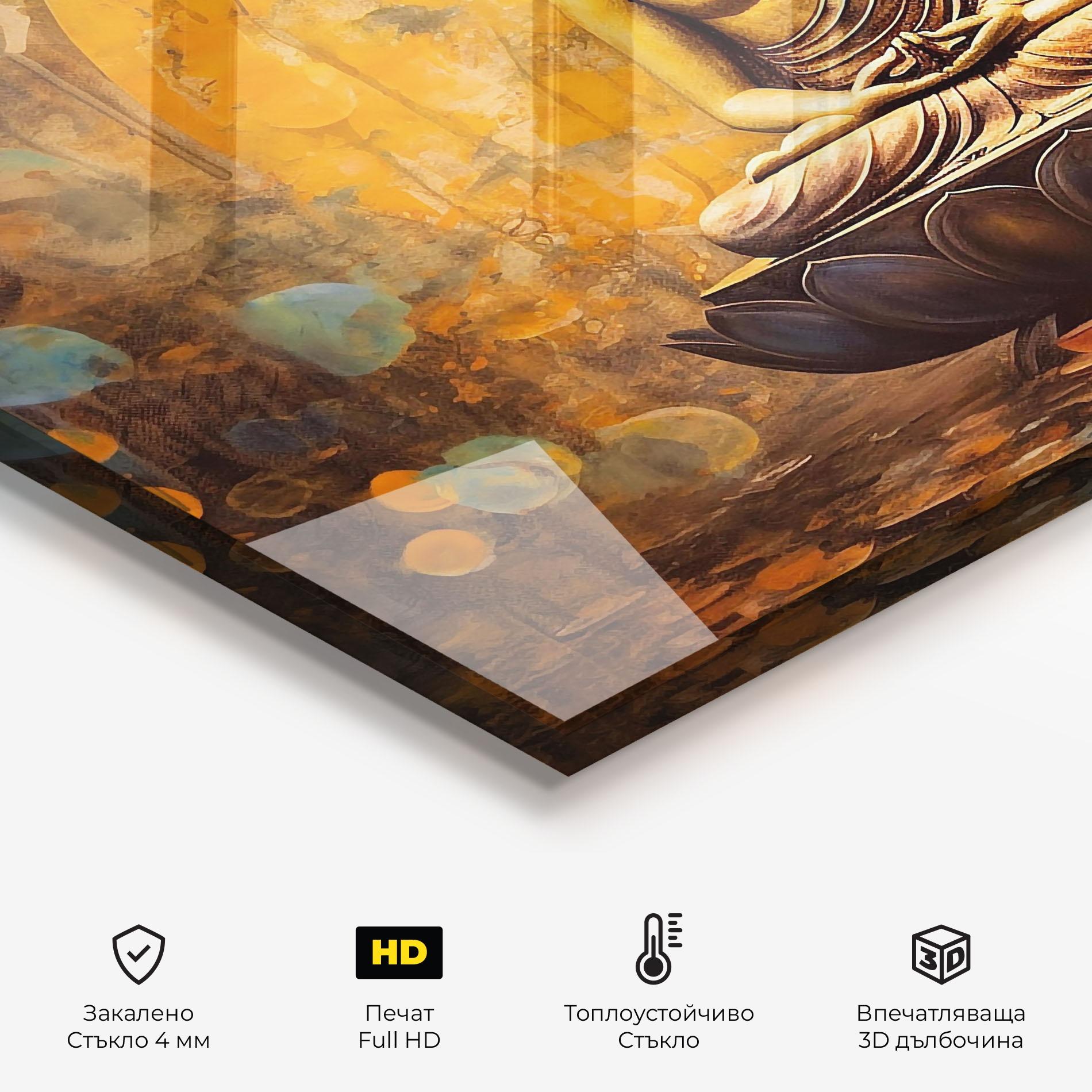 Стъклен панел за кухня Buddha Floating Art mockup 2