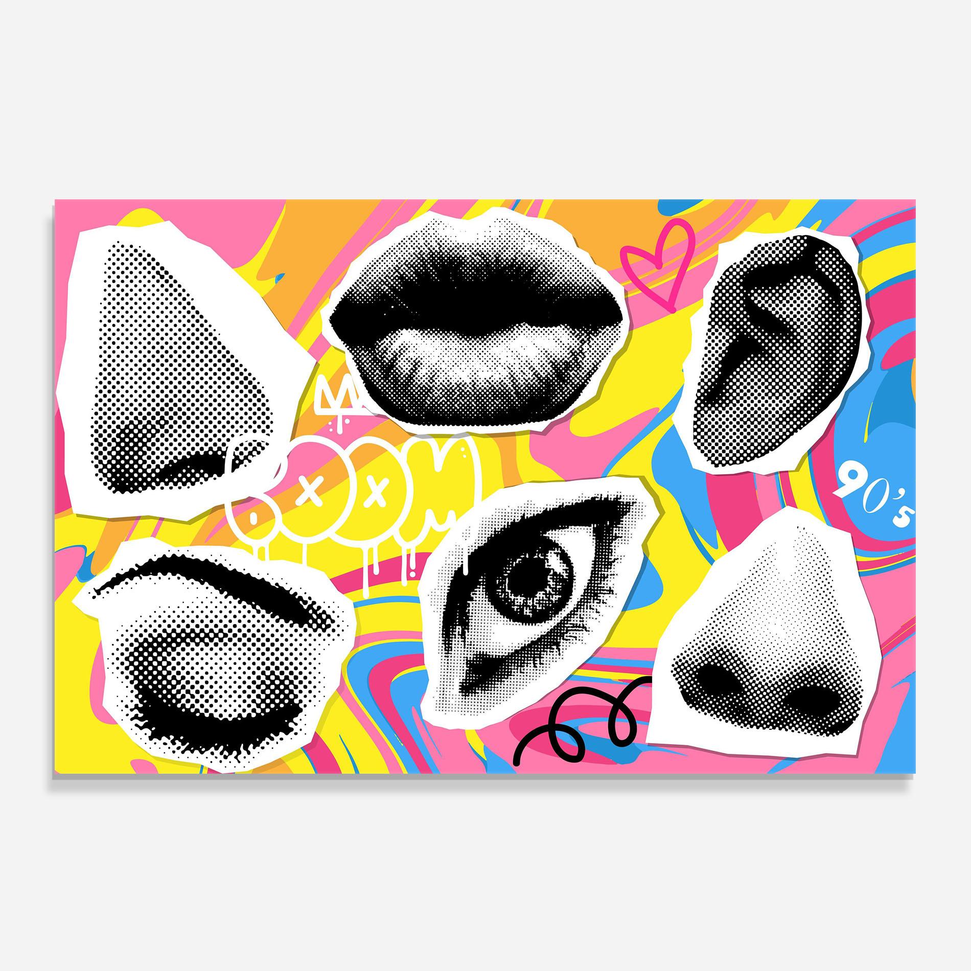 Стъклен панел за кухня Boom 90s mockup 0