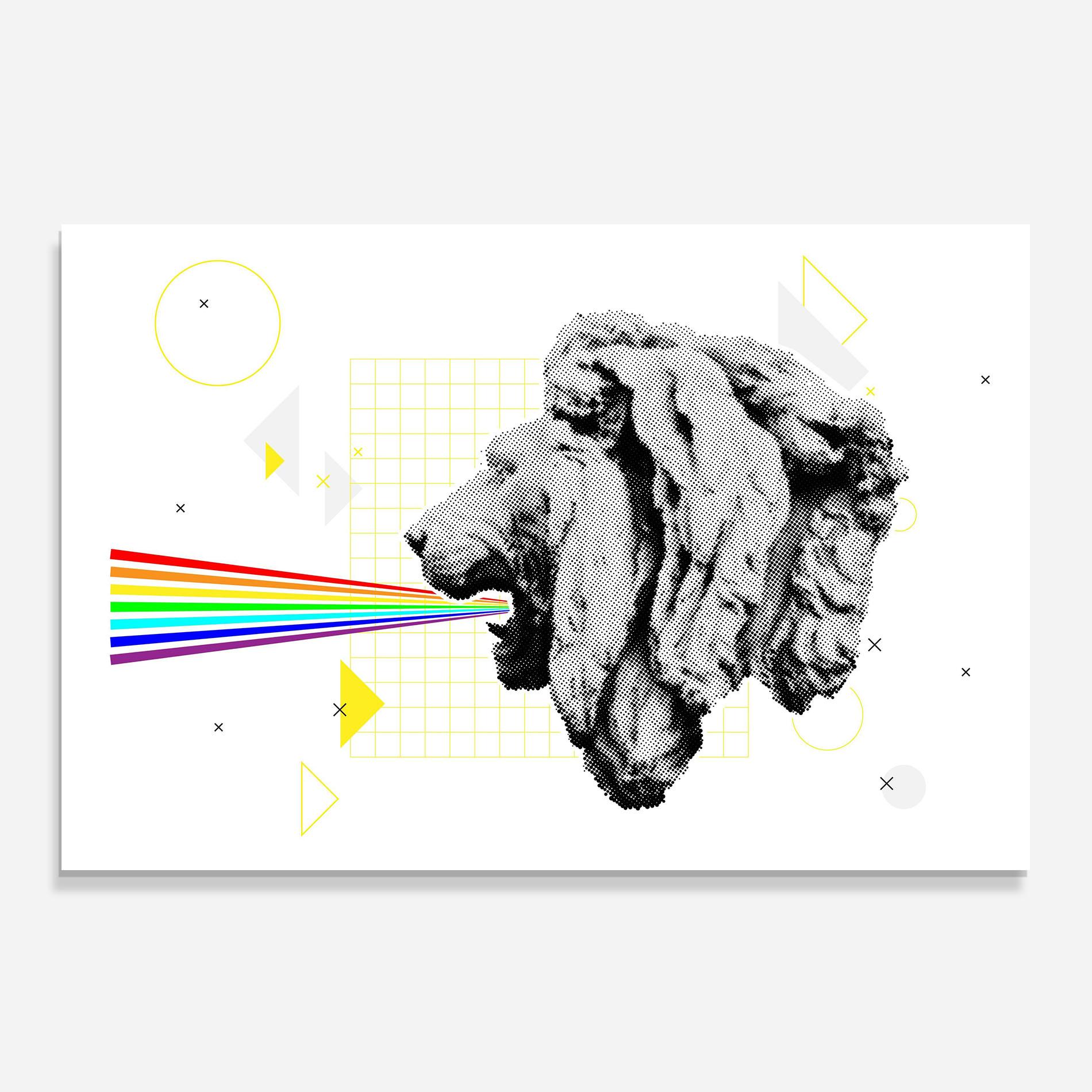 Стъклен панел за кухня Lion Collage mockup 0