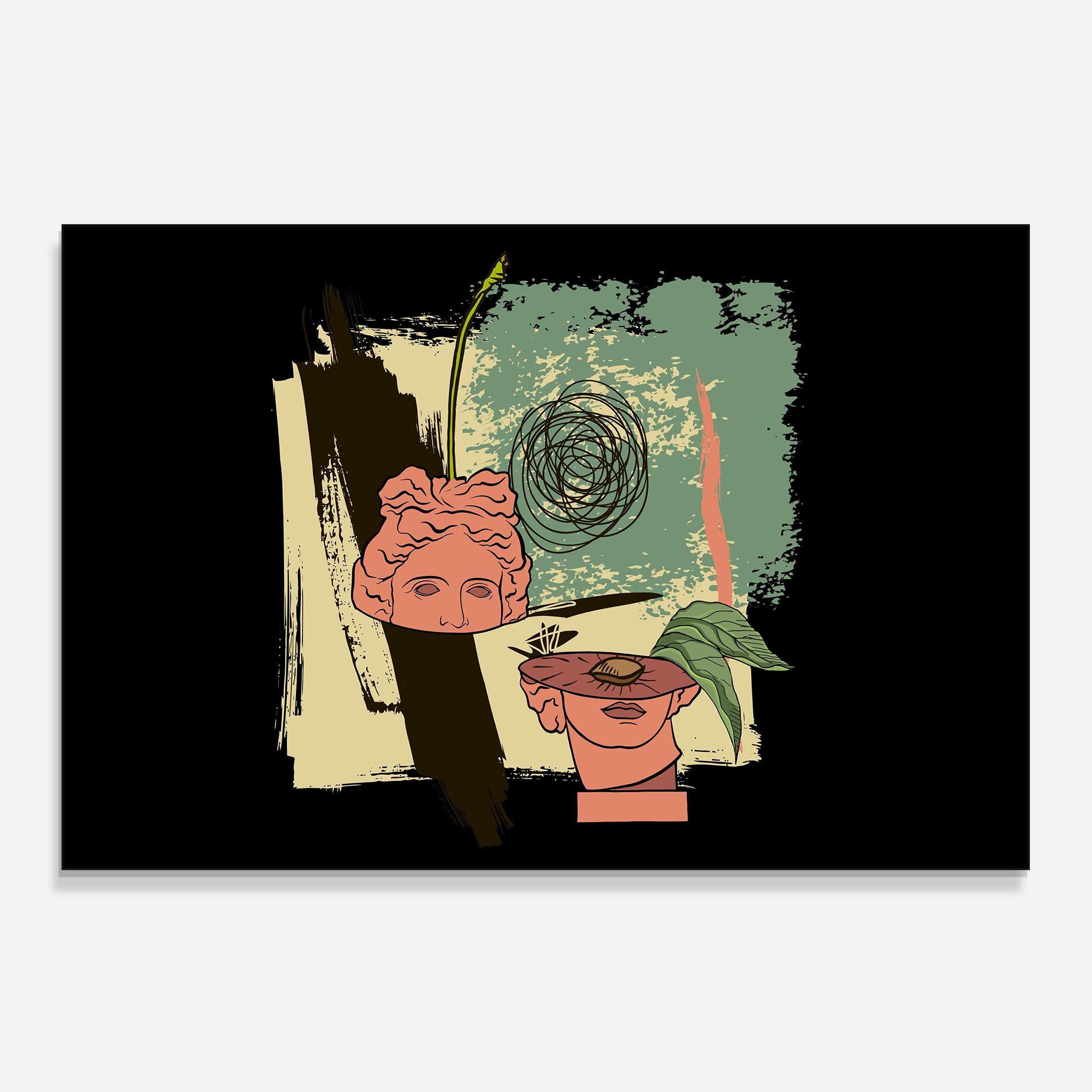 Стъклен панел за кухня Statue Fruit mockup 0