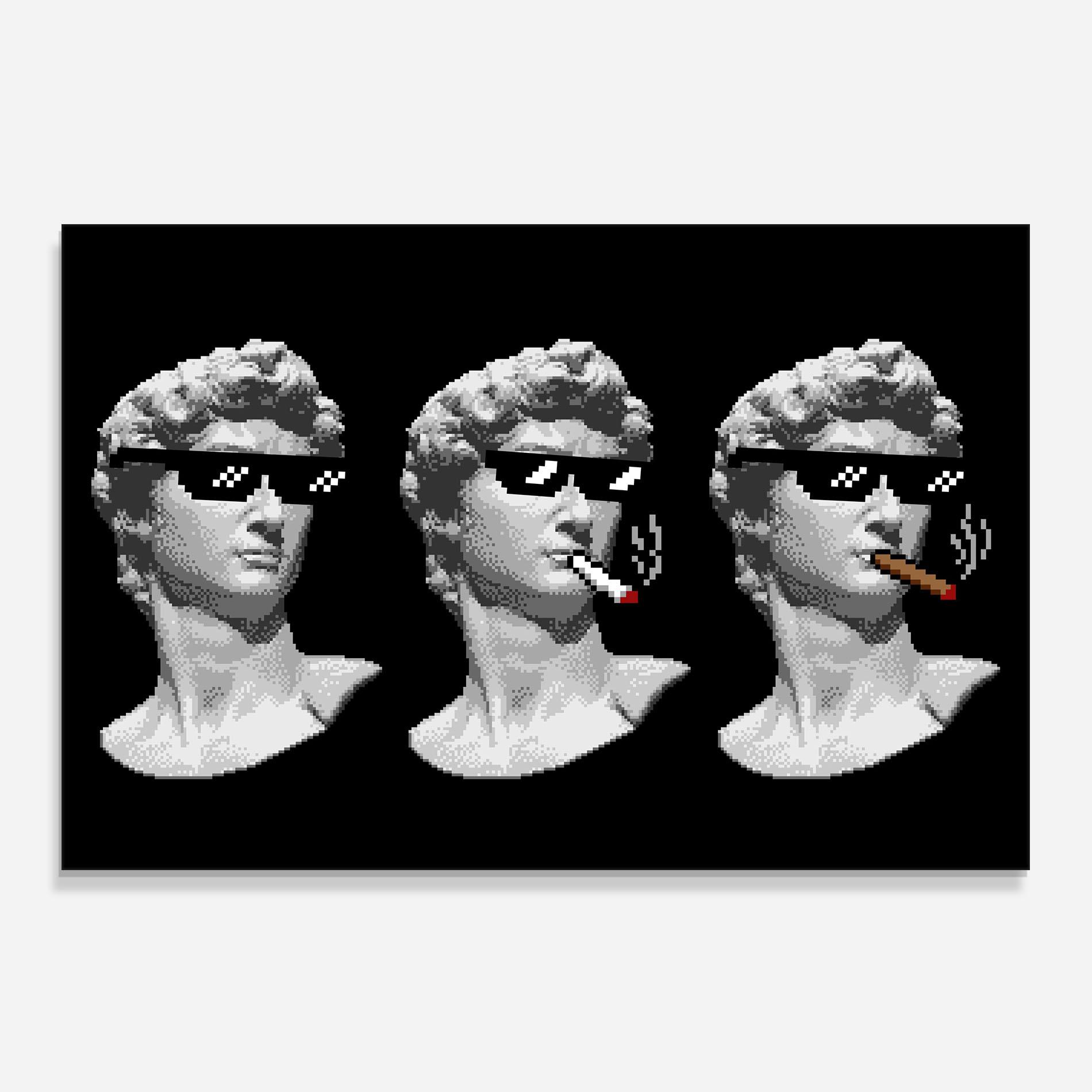 Стъклен панел за кухня Statue Smoking mockup 0