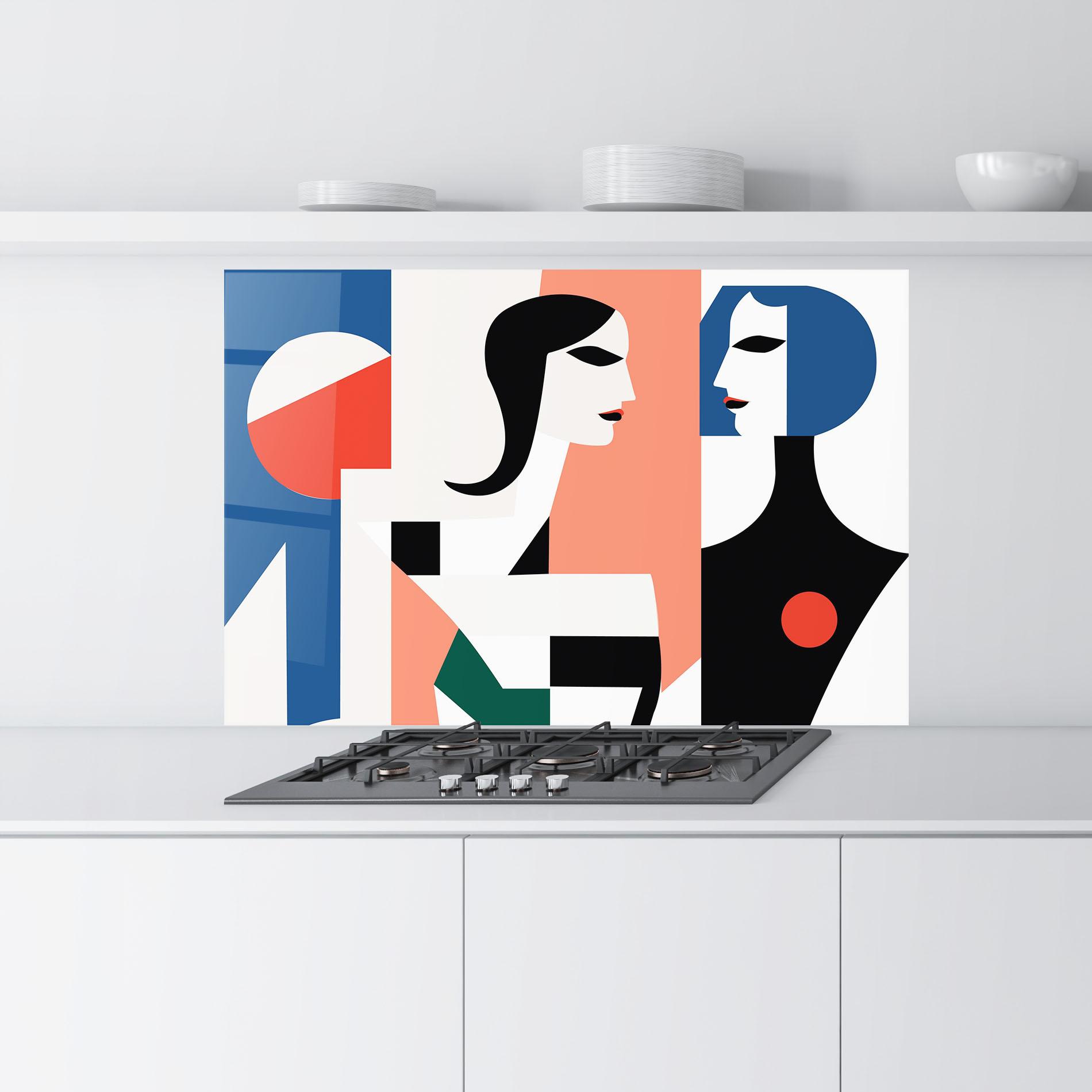 Стъклен панел за кухня Abstract Talk mockup 9