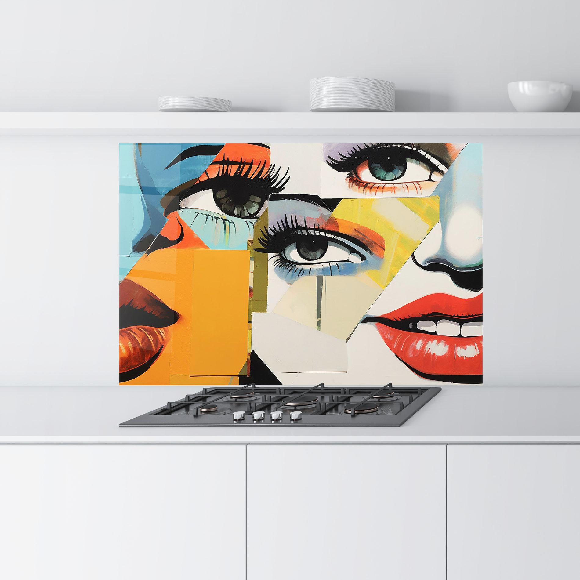 Стъклен панел за кухня Drawing Collage mockup 9