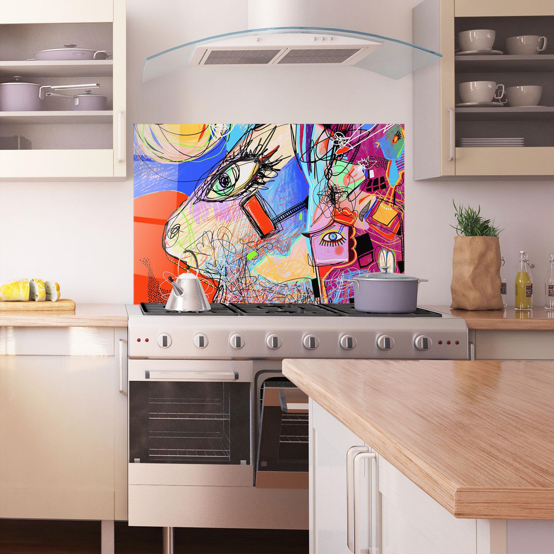Стъклен панел за кухня Animal Eye Art mockup 1