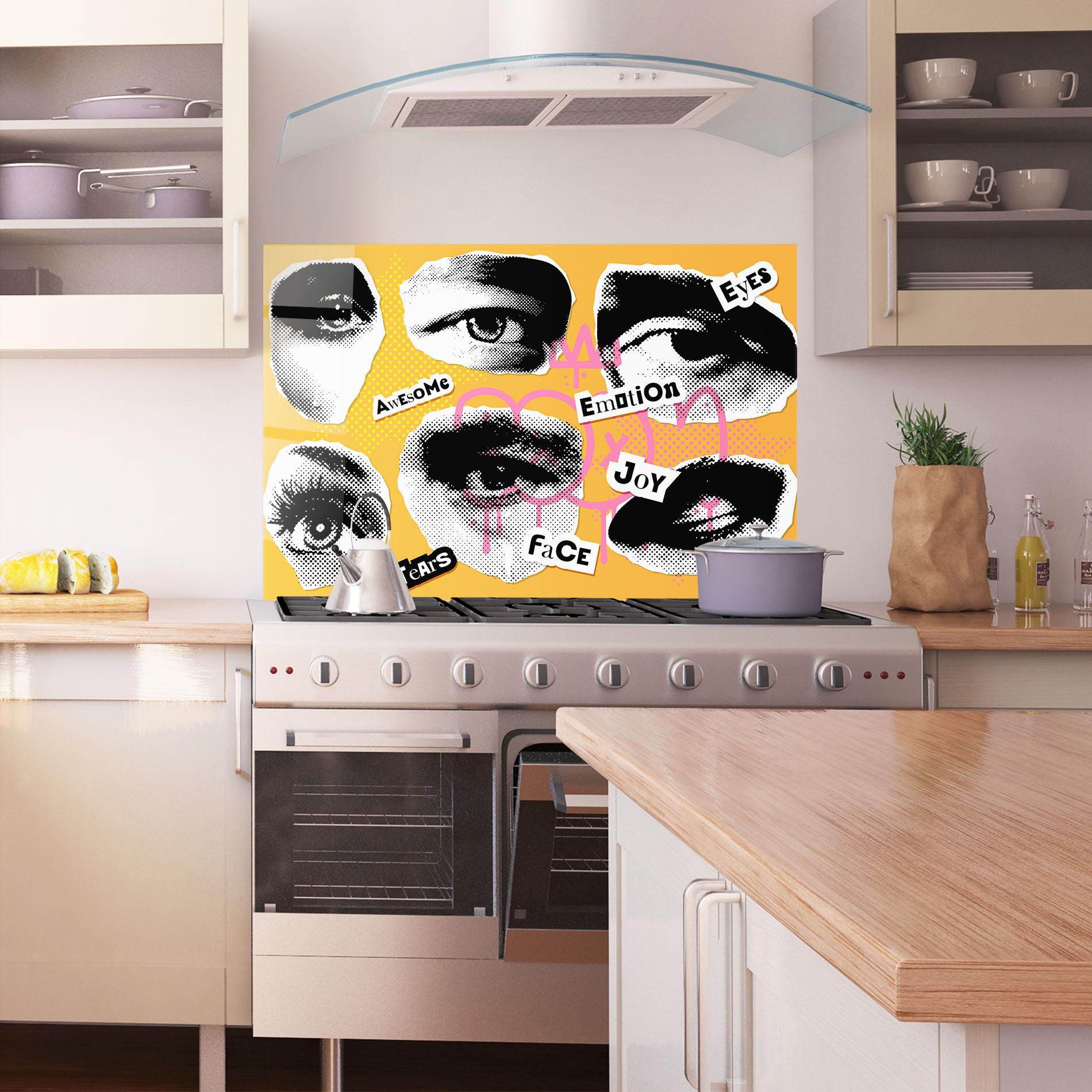 Стъклен панел за кухня Awesome Emotions mockup 1