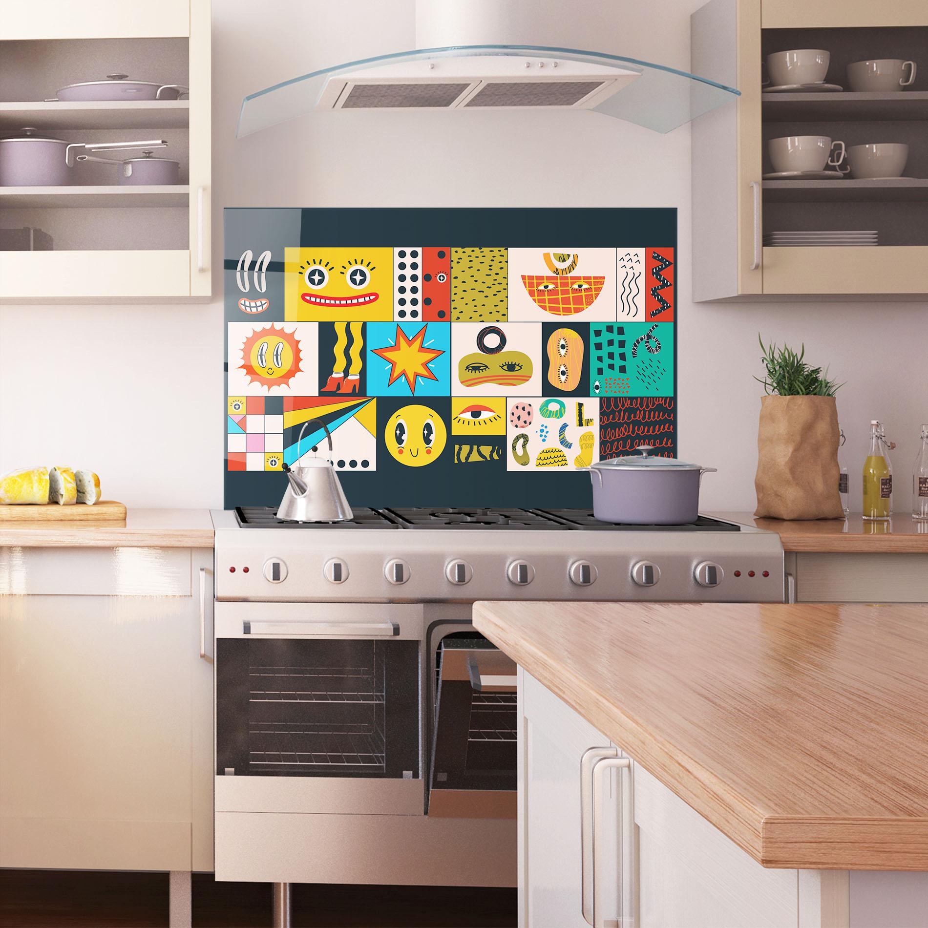 Стъклен панел за кухня Cool Eye Shape mockup 1