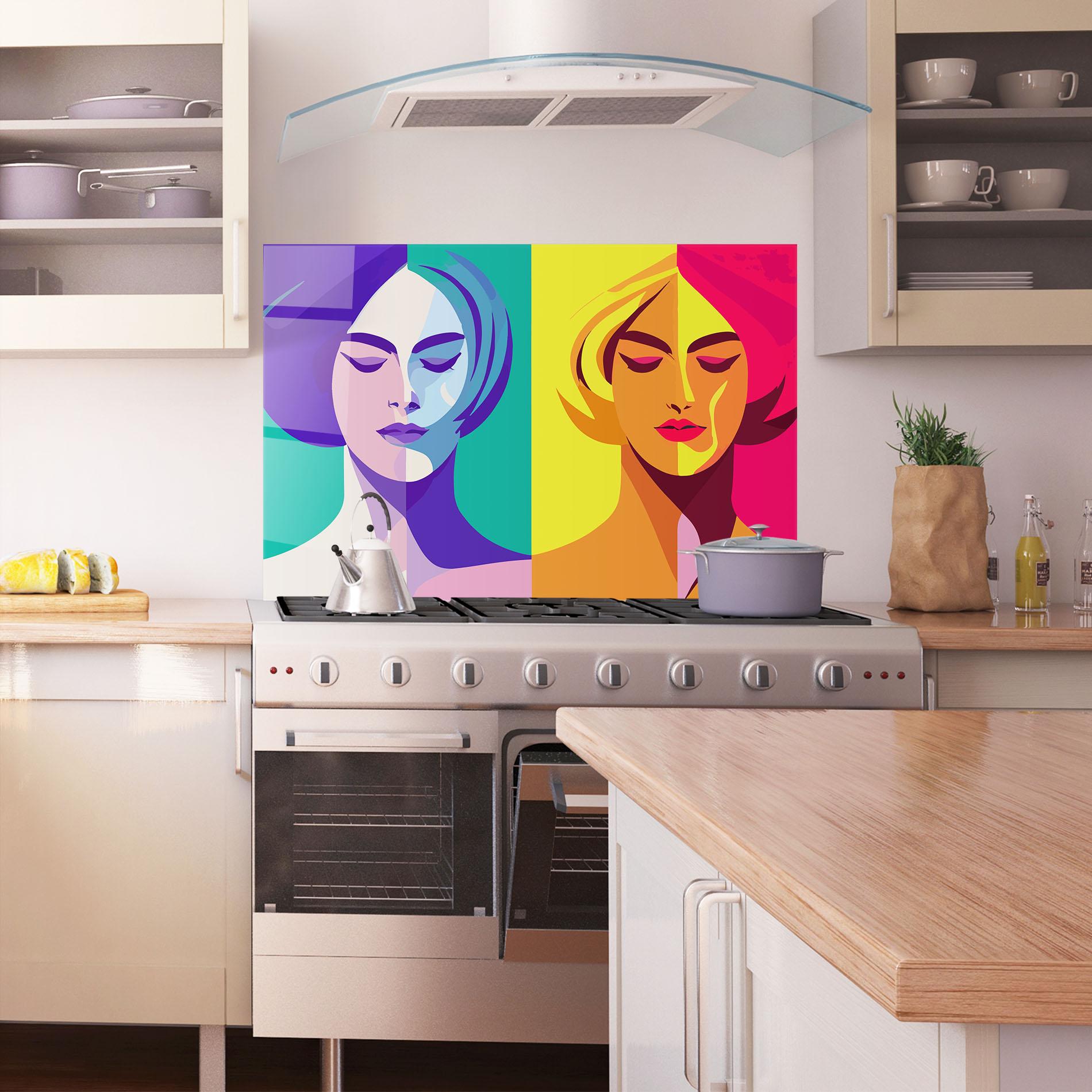 Стъклен панел за кухня Winter Summer Girl mockup 1