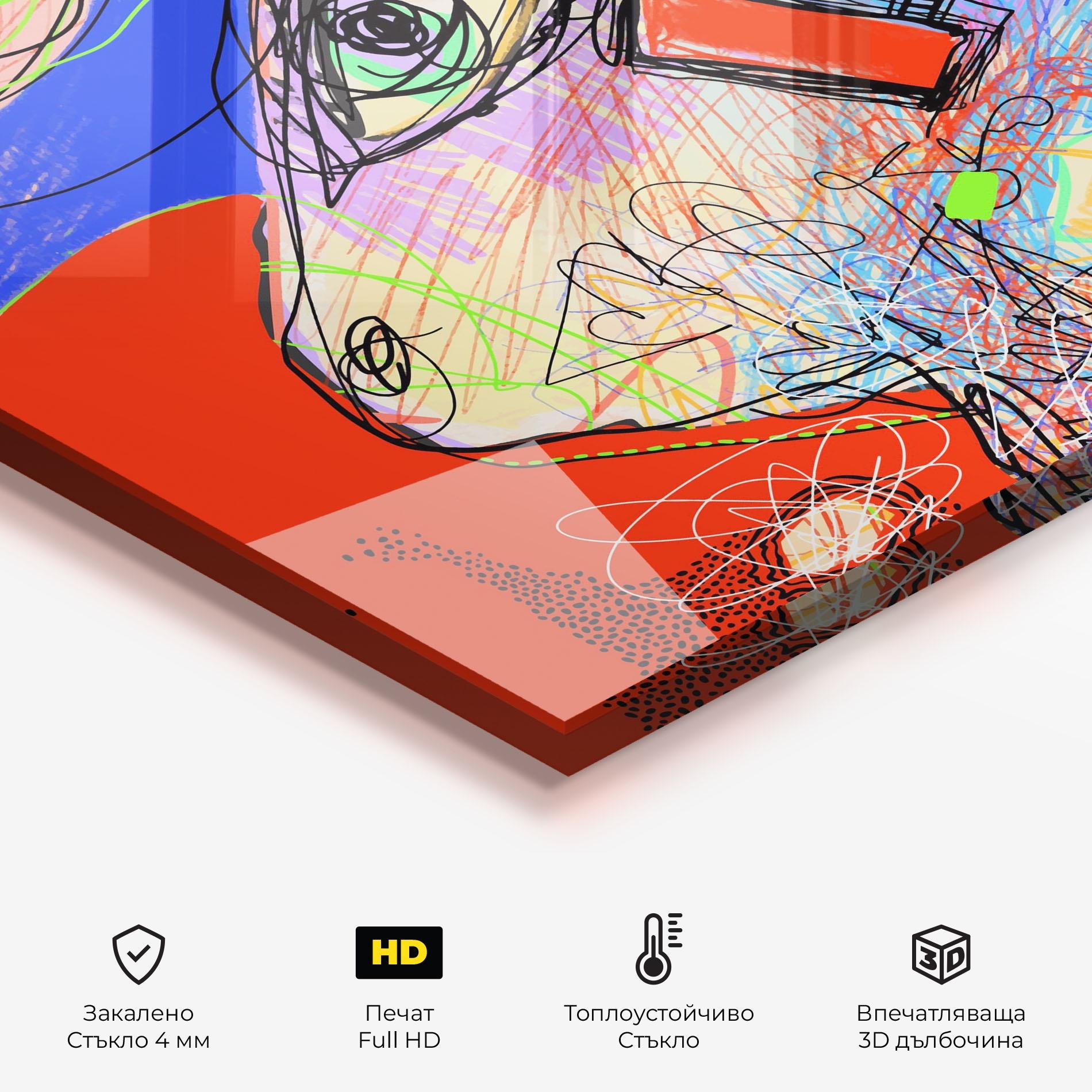 Стъклен панел за кухня Animal Eye Art mockup 2